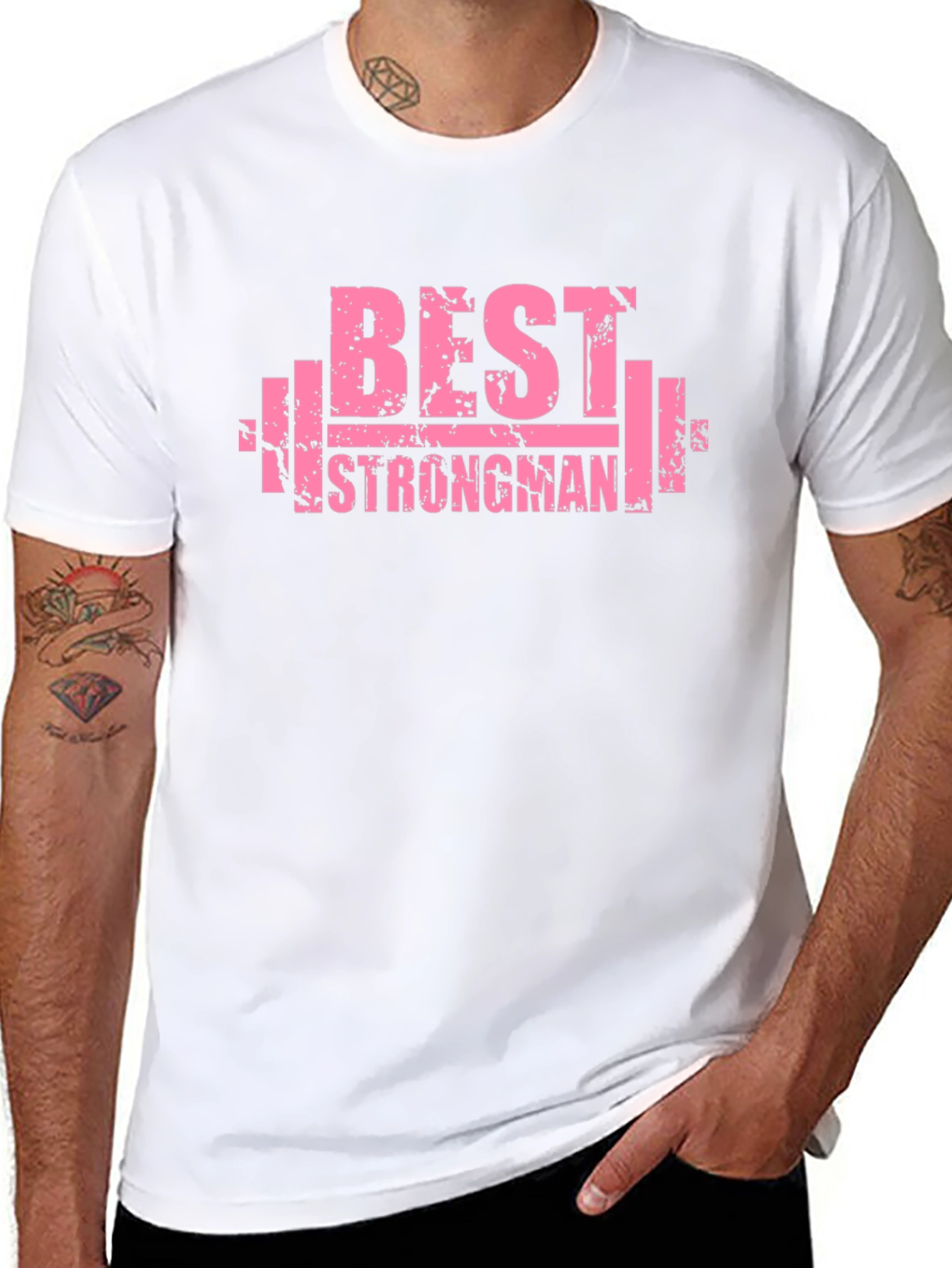 Black Best Strongman Black T-Shirt - Gym Workout Apparel view 8