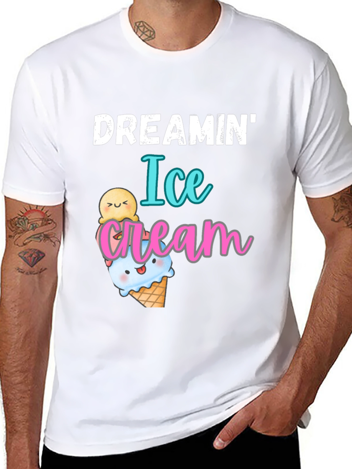 Black Dreamin' Ice Cream Graphic T-Shirt view 8