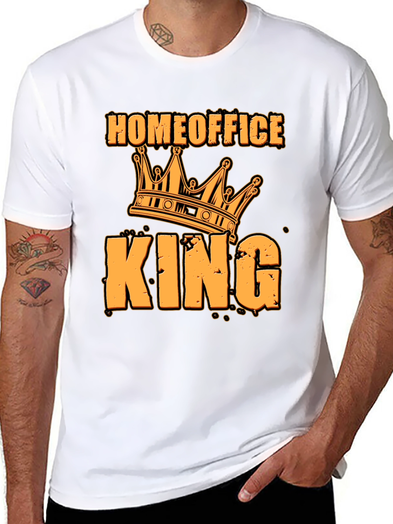Black Home Office King T-Shirt - Funny Work From Home Tee view 8