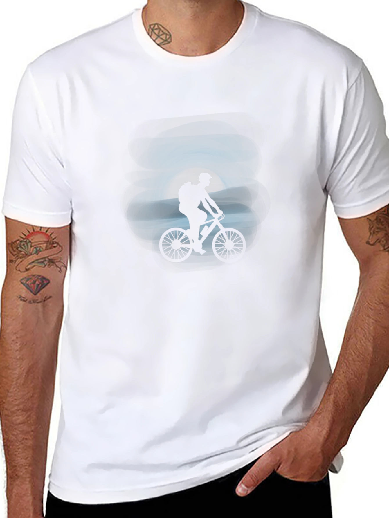 Black Mountain Biker Silhouette Graphic Tee view 8