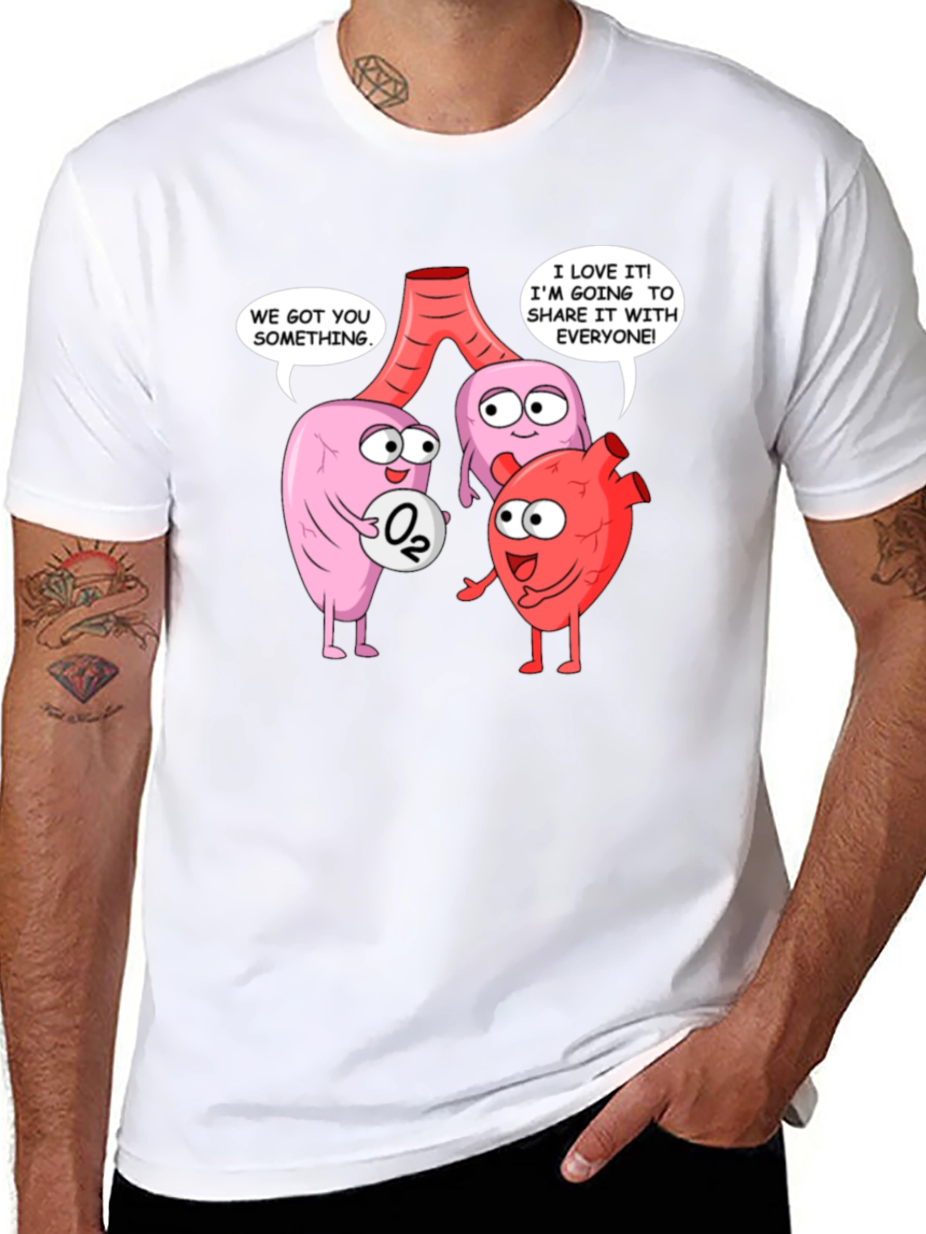 Black Anatomically Funny T-Shirt - Share the Love! view 8