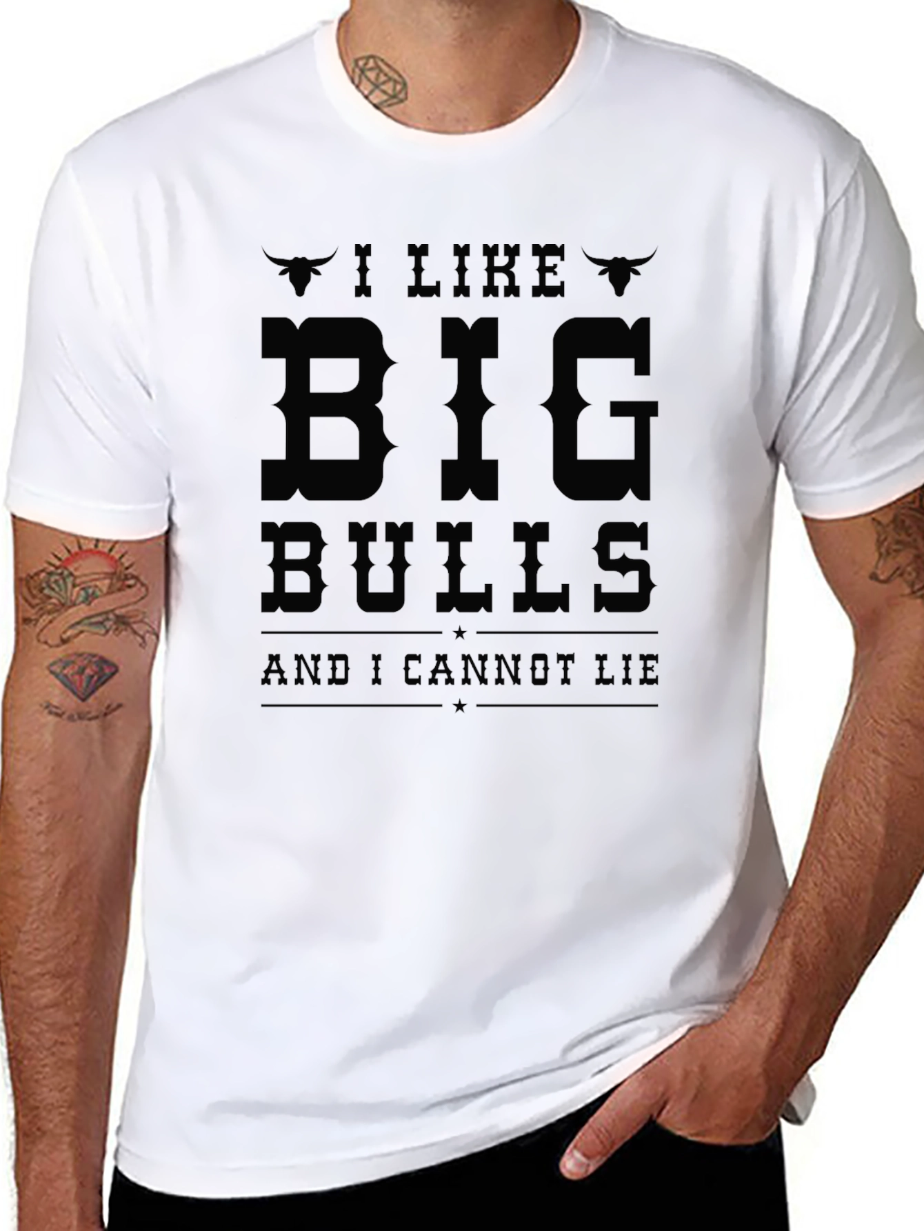 Black I Like Big Bulls T-Shirt - Funny Graphic Tee view 8