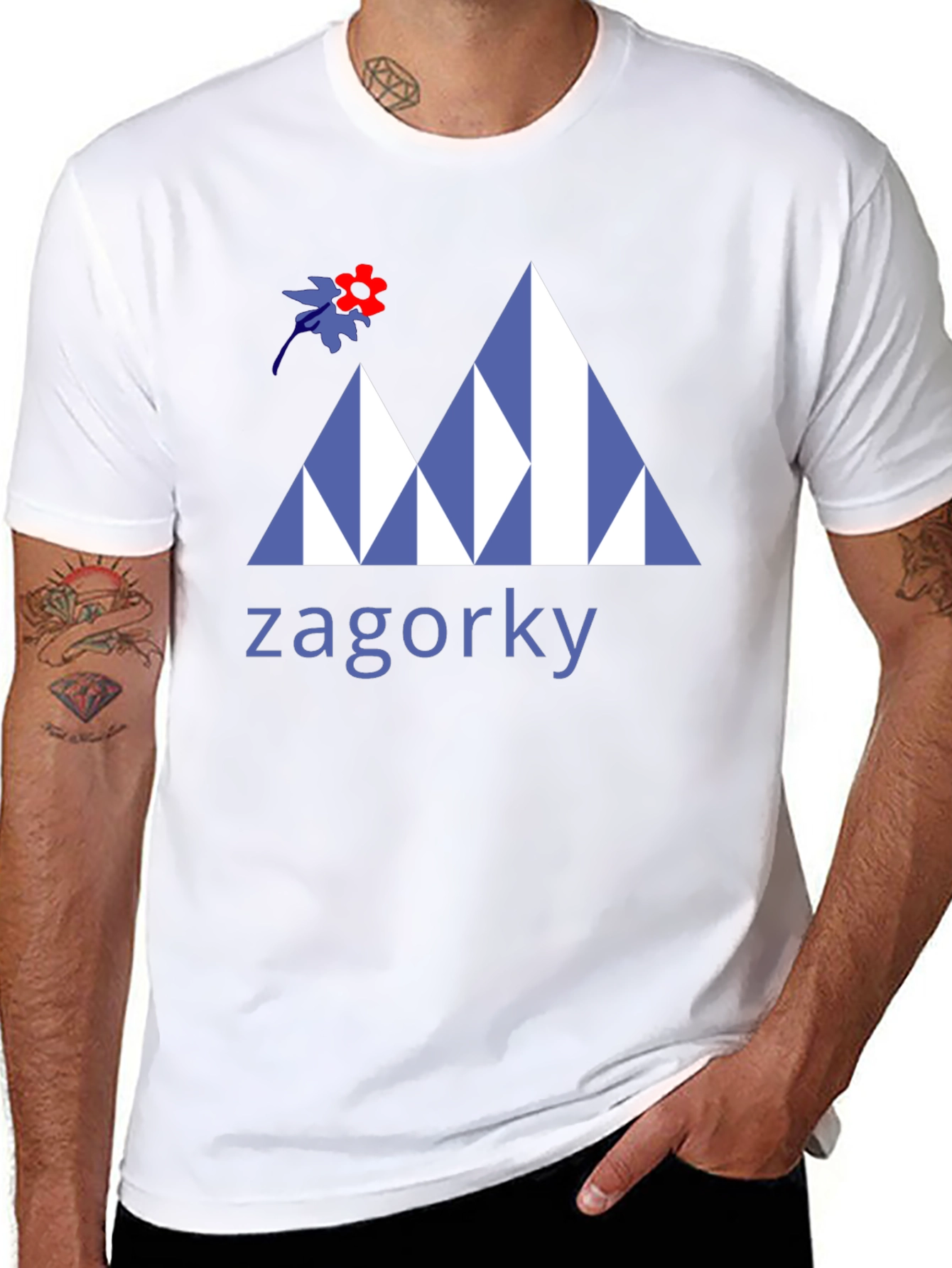 Black Zagorky Mountain Design Black T-Shirt view 8