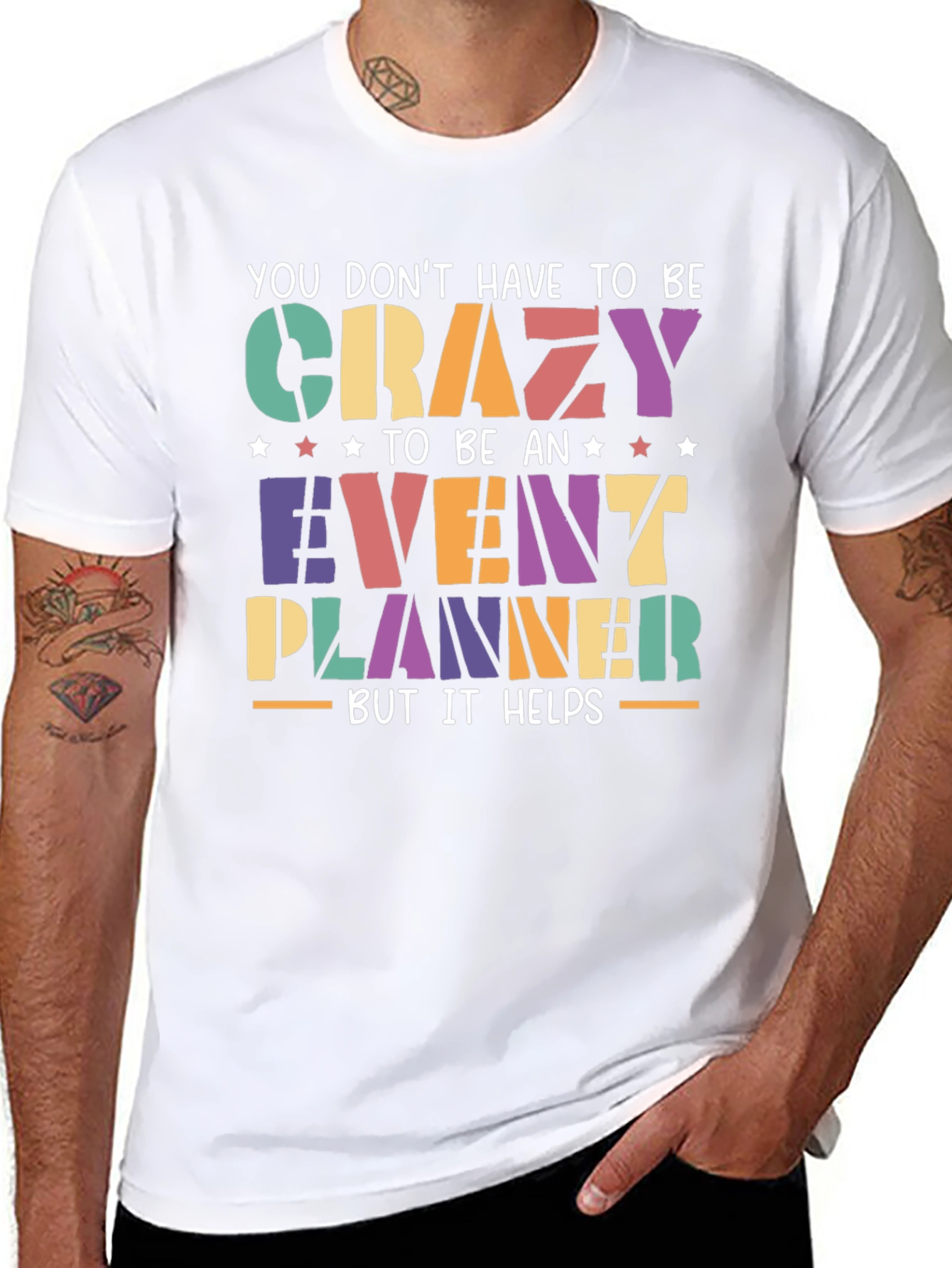 Black Event Planner T-Shirt - Crazy But It Helps Funny Tee view 8