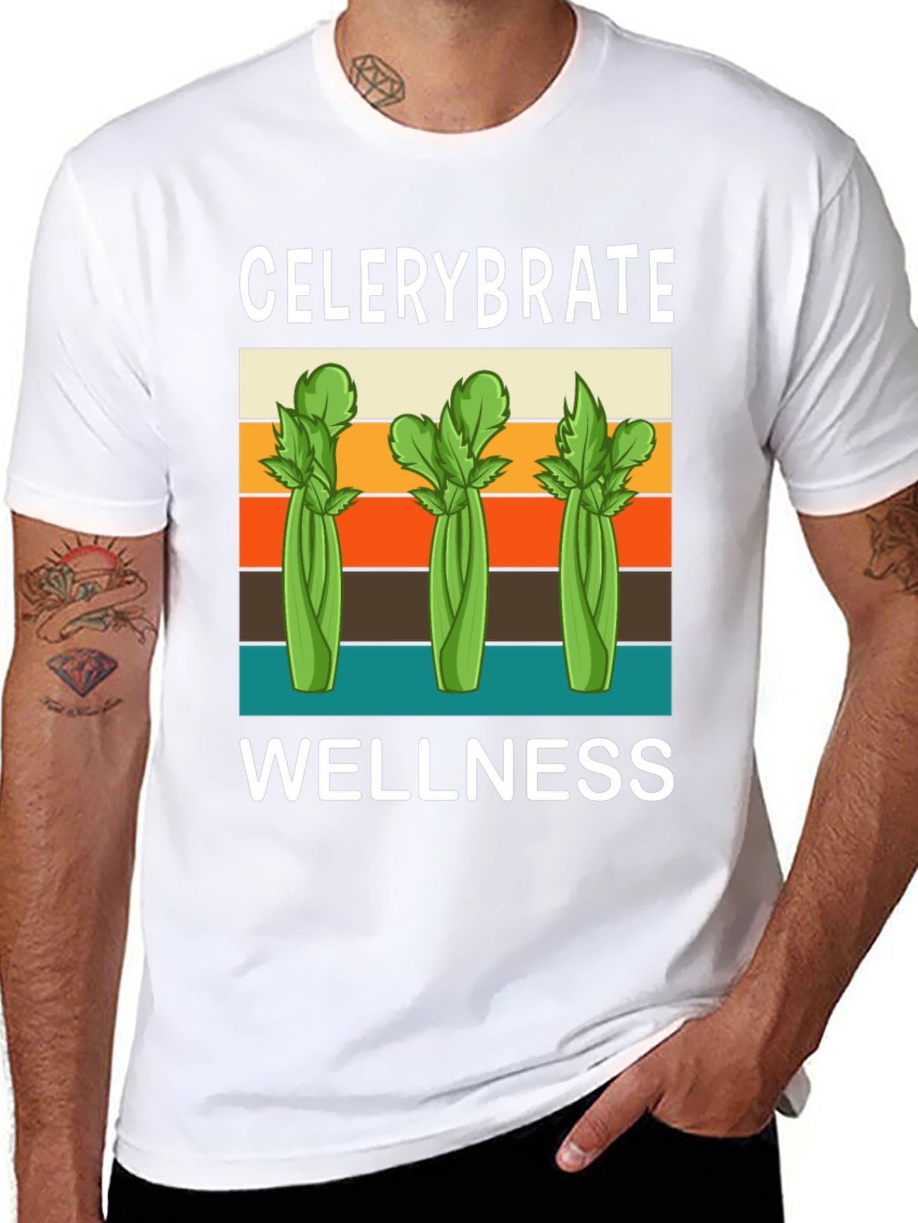 Black Celerybrate Wellness T-Shirt - Retro Style view 8