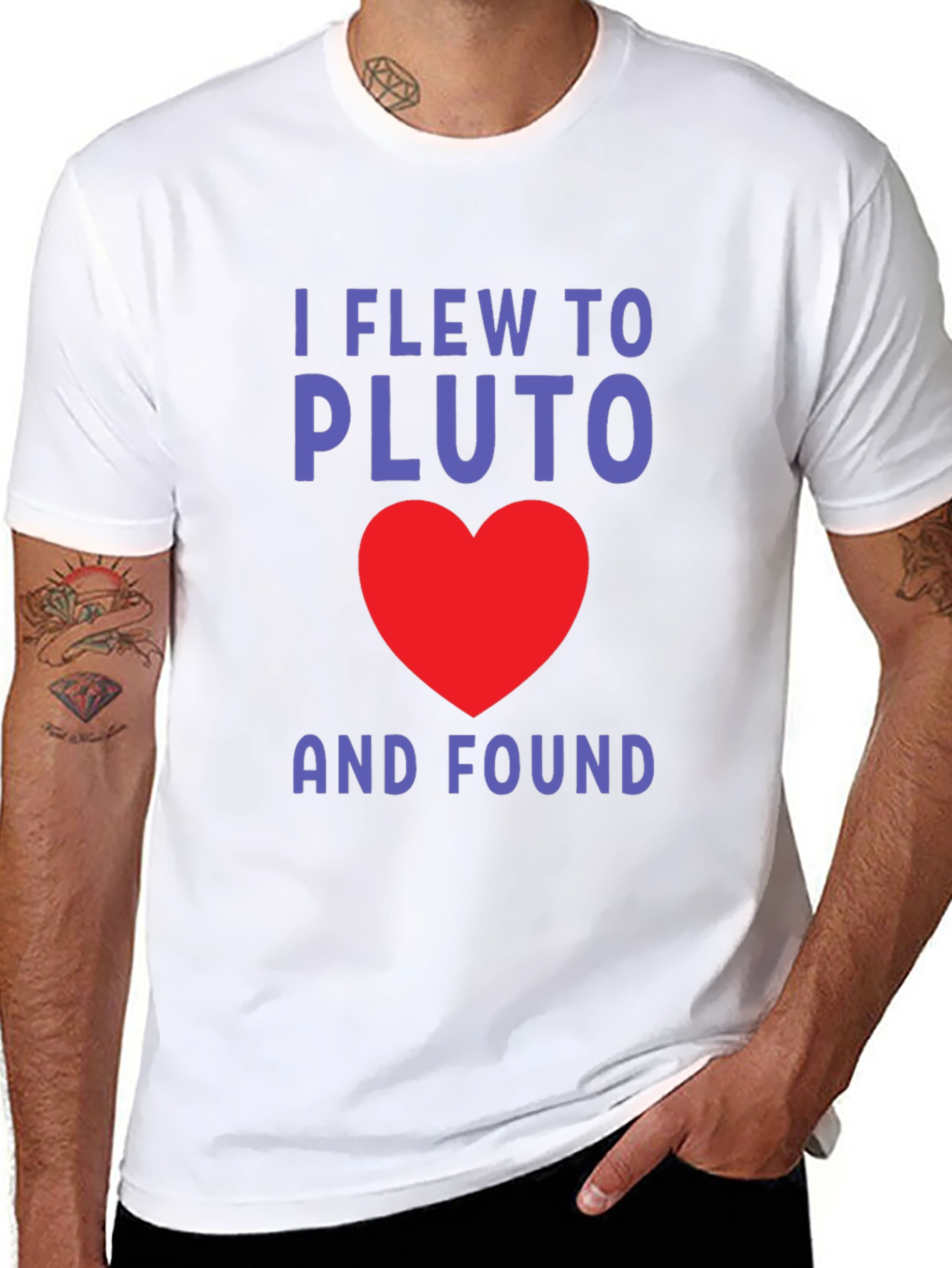 Black I Flew to Pluto and Found Love T-Shirt view 8