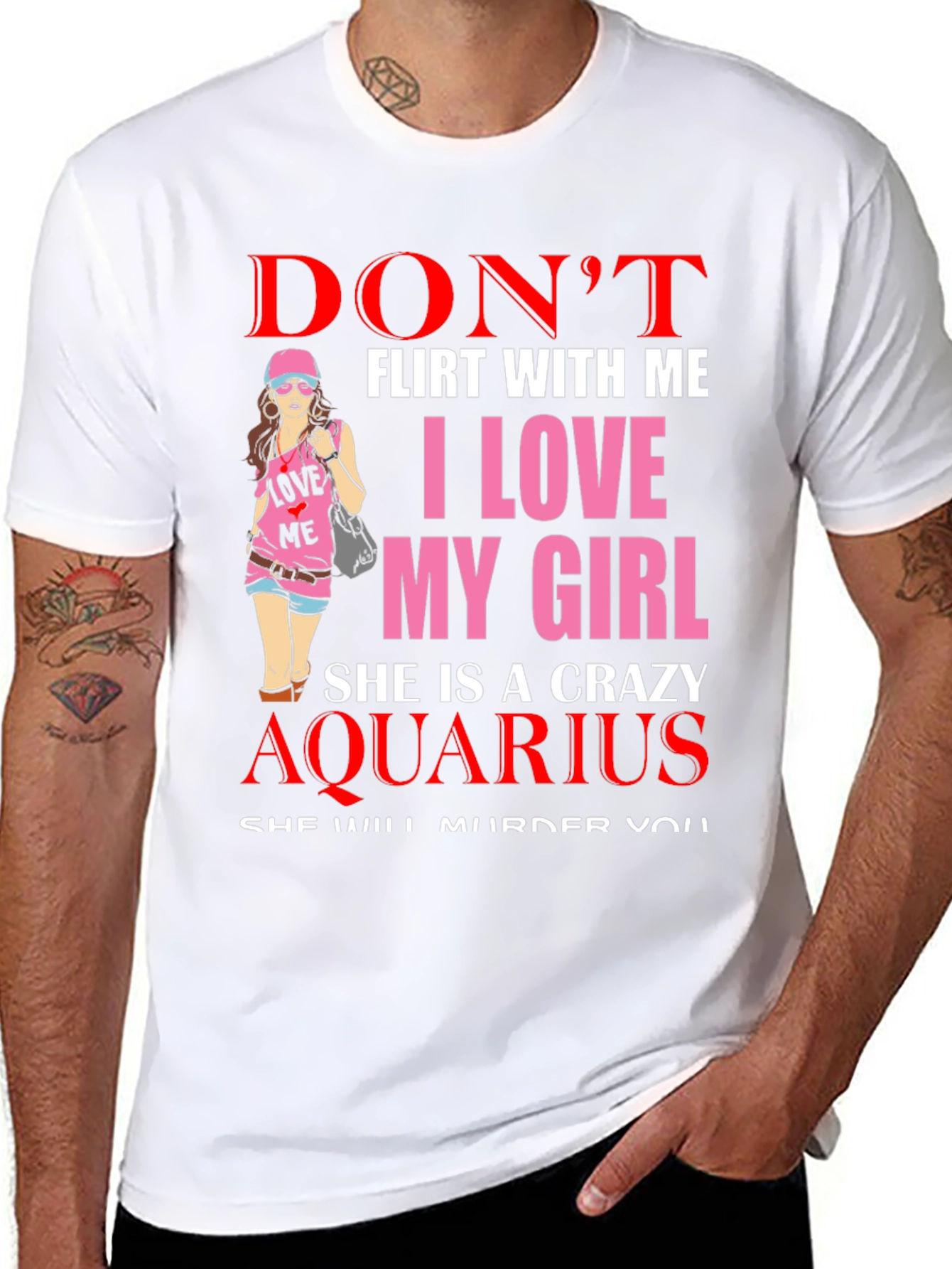 Black Crazy Aquarius Girl T-Shirt view 8