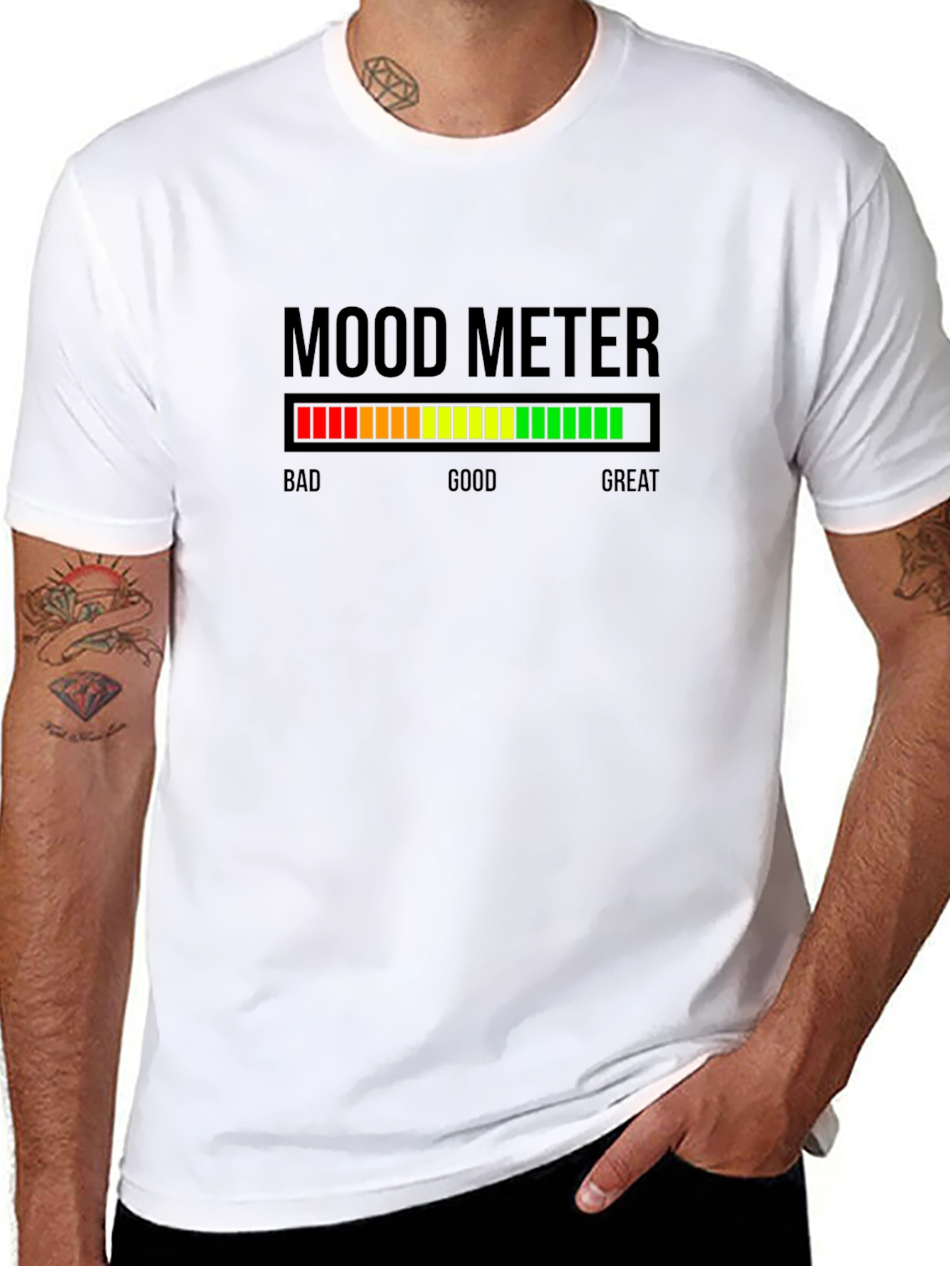 Black Mood Meter Graphic T-Shirt - Express Your Feelings! view 8