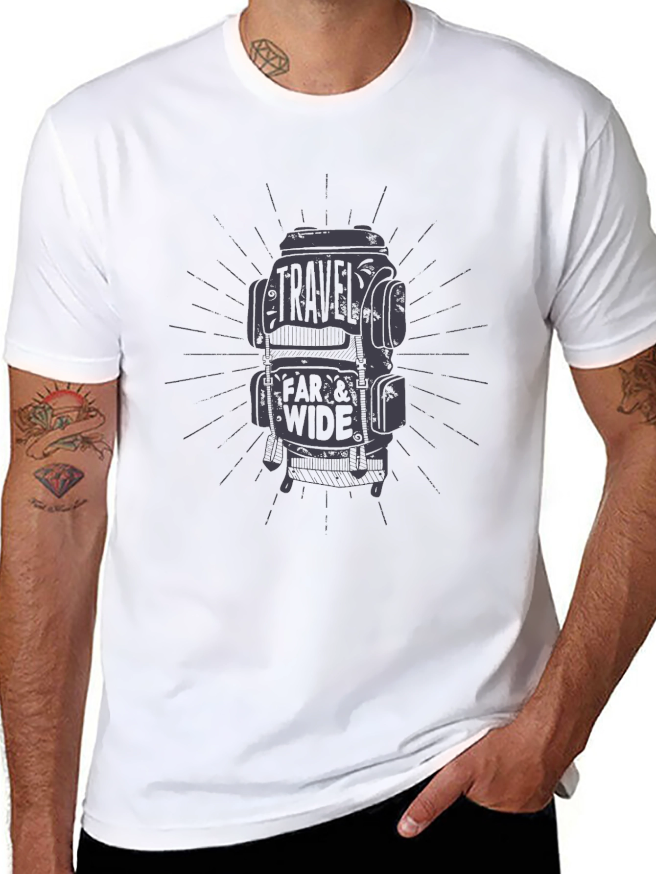 Black Travel Far & Wide Graphic Tee - Black view 8