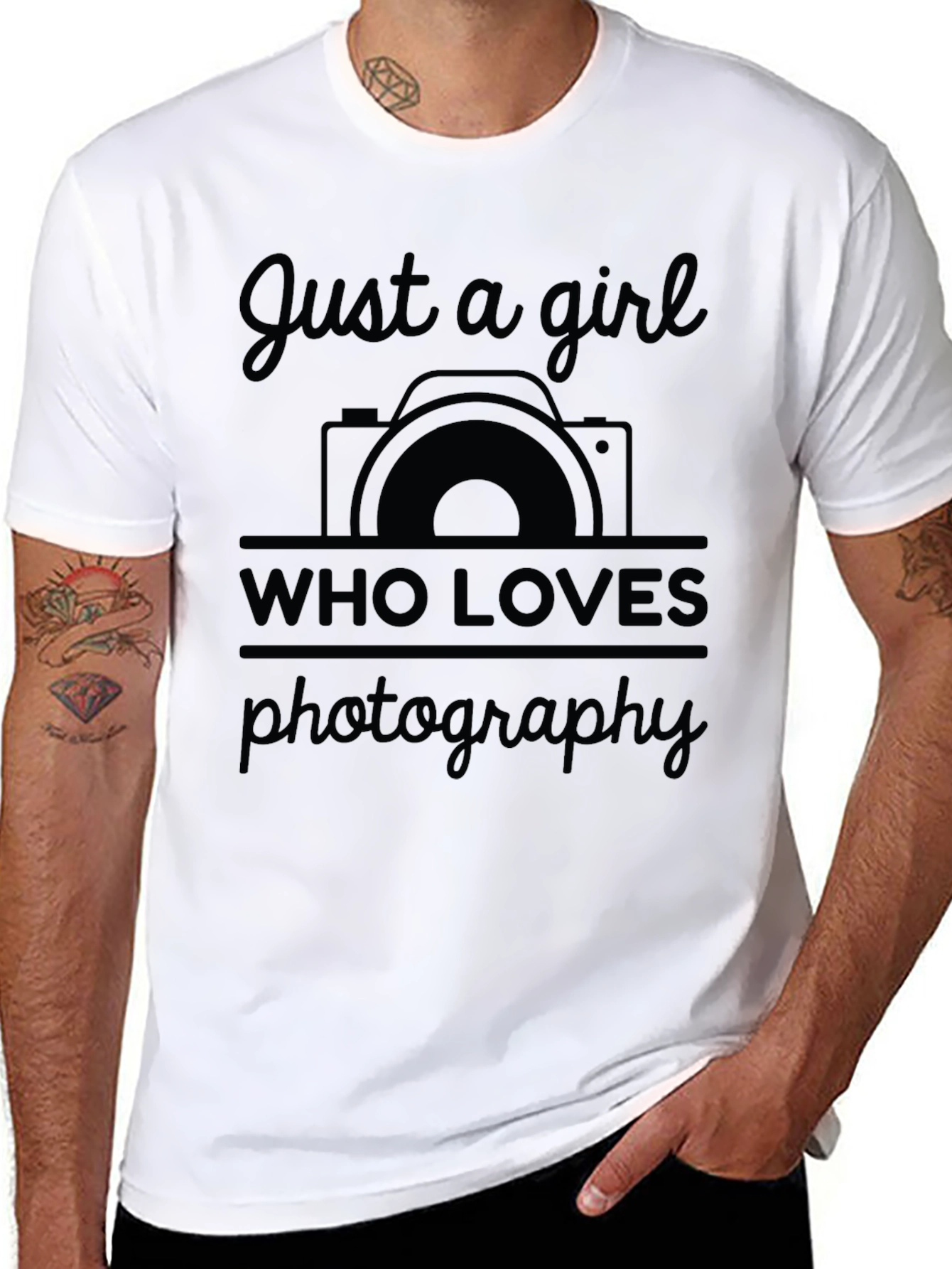 Black Just a Girl Who Loves Photography T-Shirt view 8