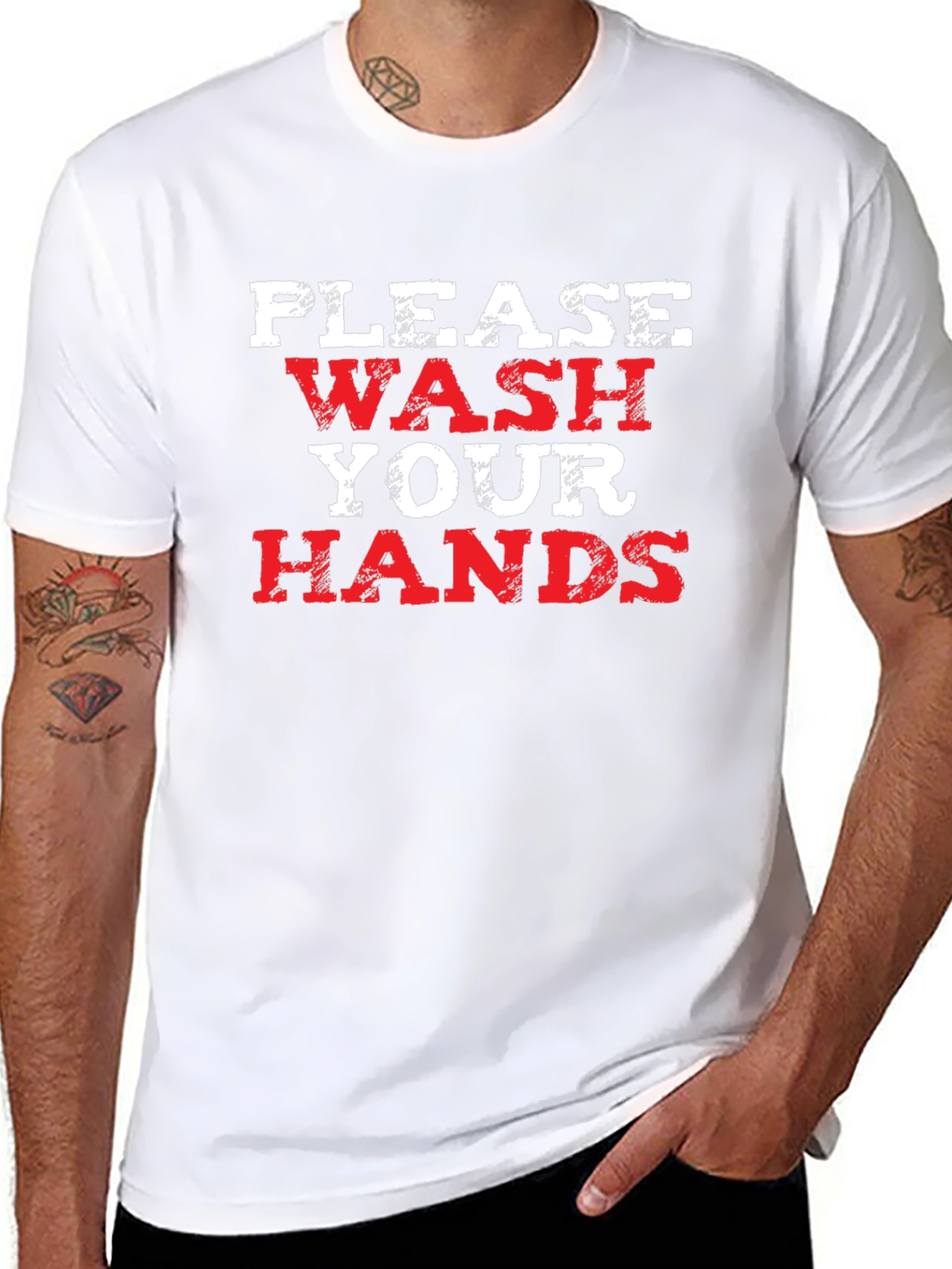 Black Wash Your Hands Graphic Tee view 8
