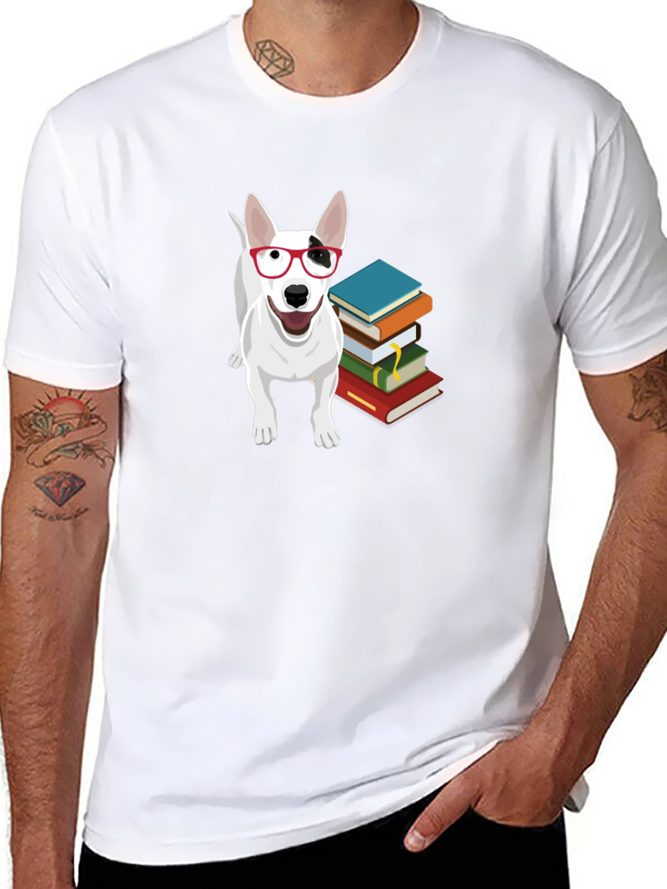 Black Dog with Glasses T-Shirt view 8