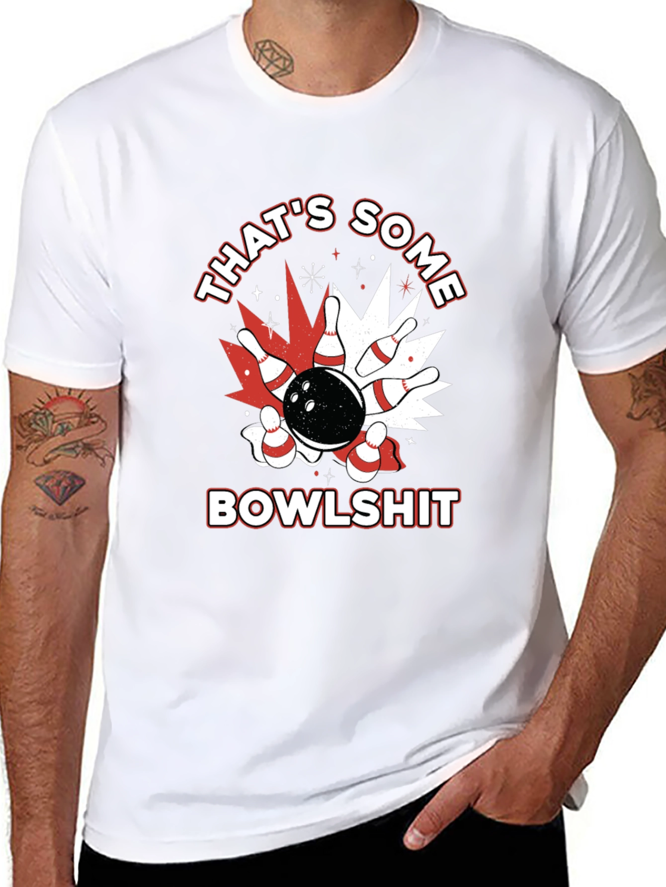 Black That's Some Bowlshit T-Shirt - Bowling Design view 8