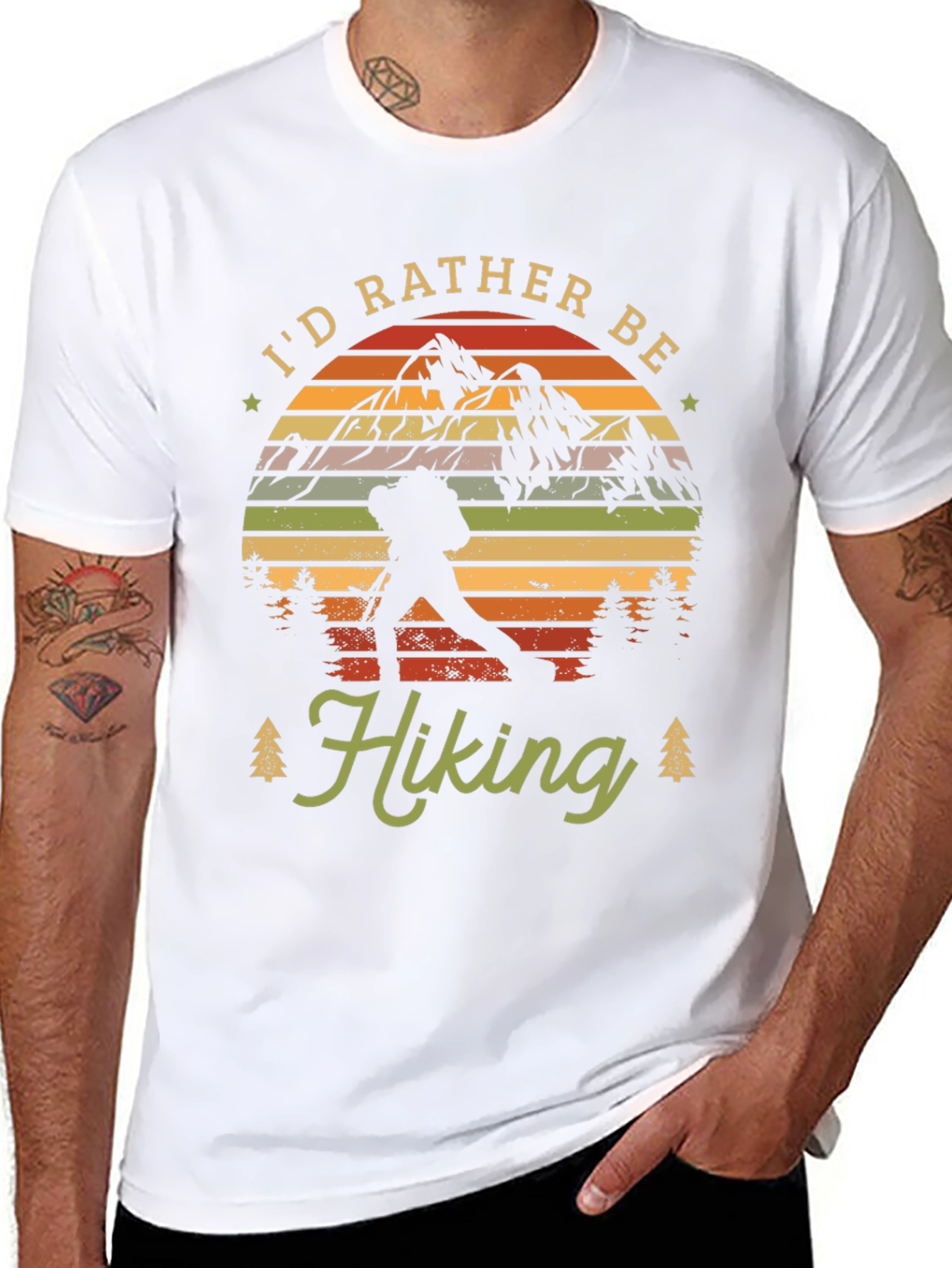 Black I'd Rather Be Hiking Graphic Tee view 8