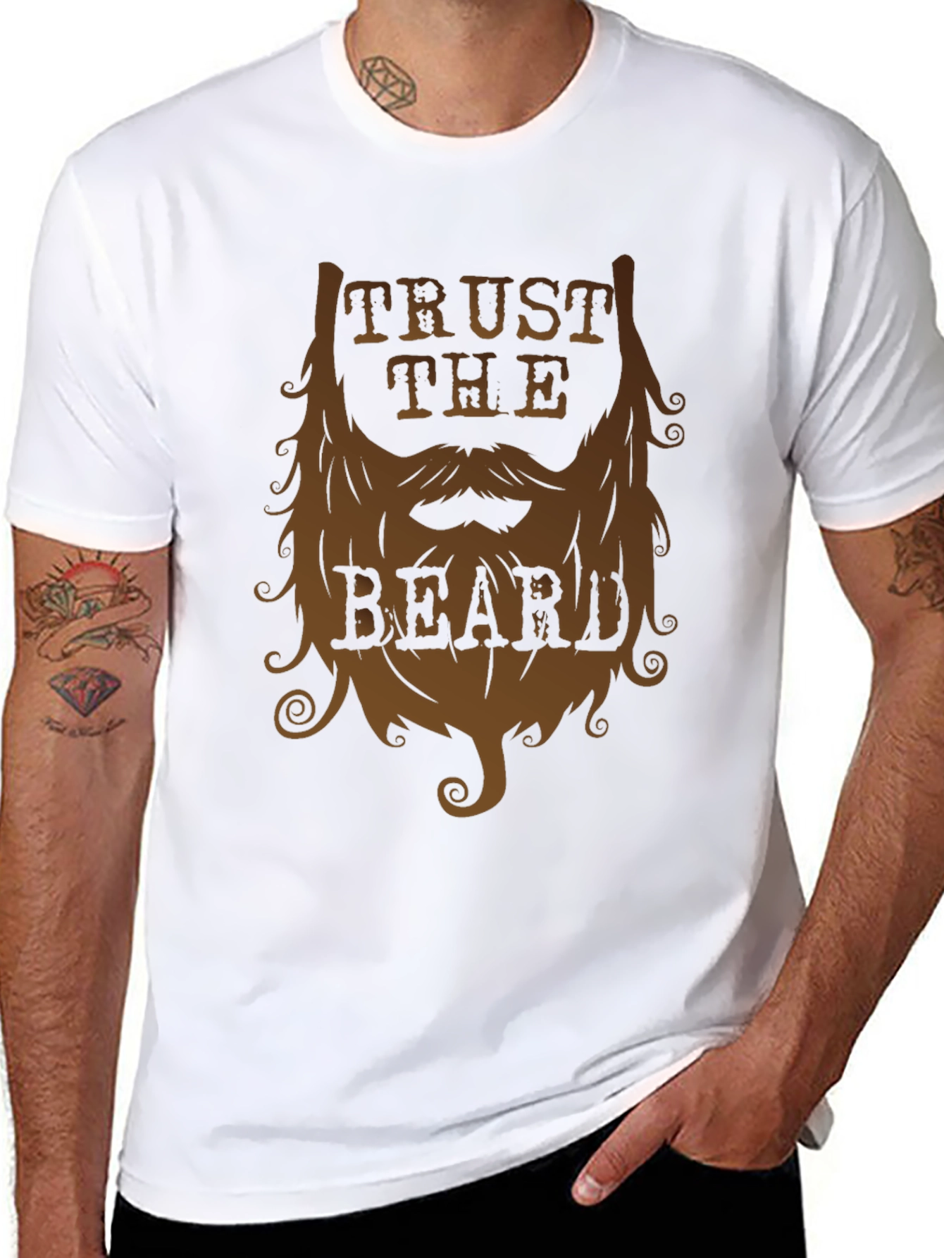 Black Trust the Beard Graphic Tee - Black view 8