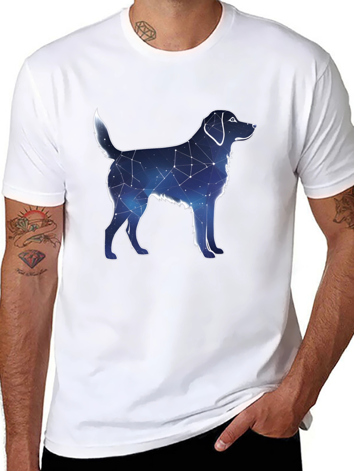Black Constellation Dog Graphic Tee - Black view 8