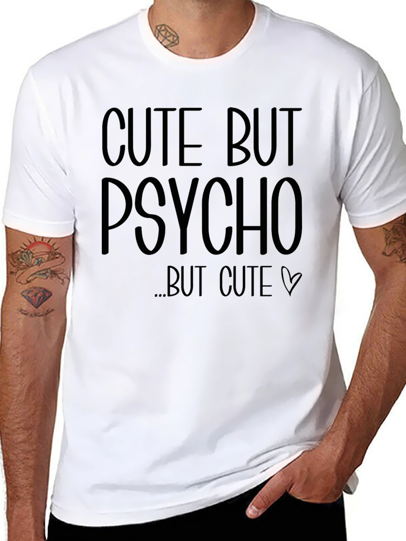 Black Cute But Psycho But Cute - Graphic Tee view 8