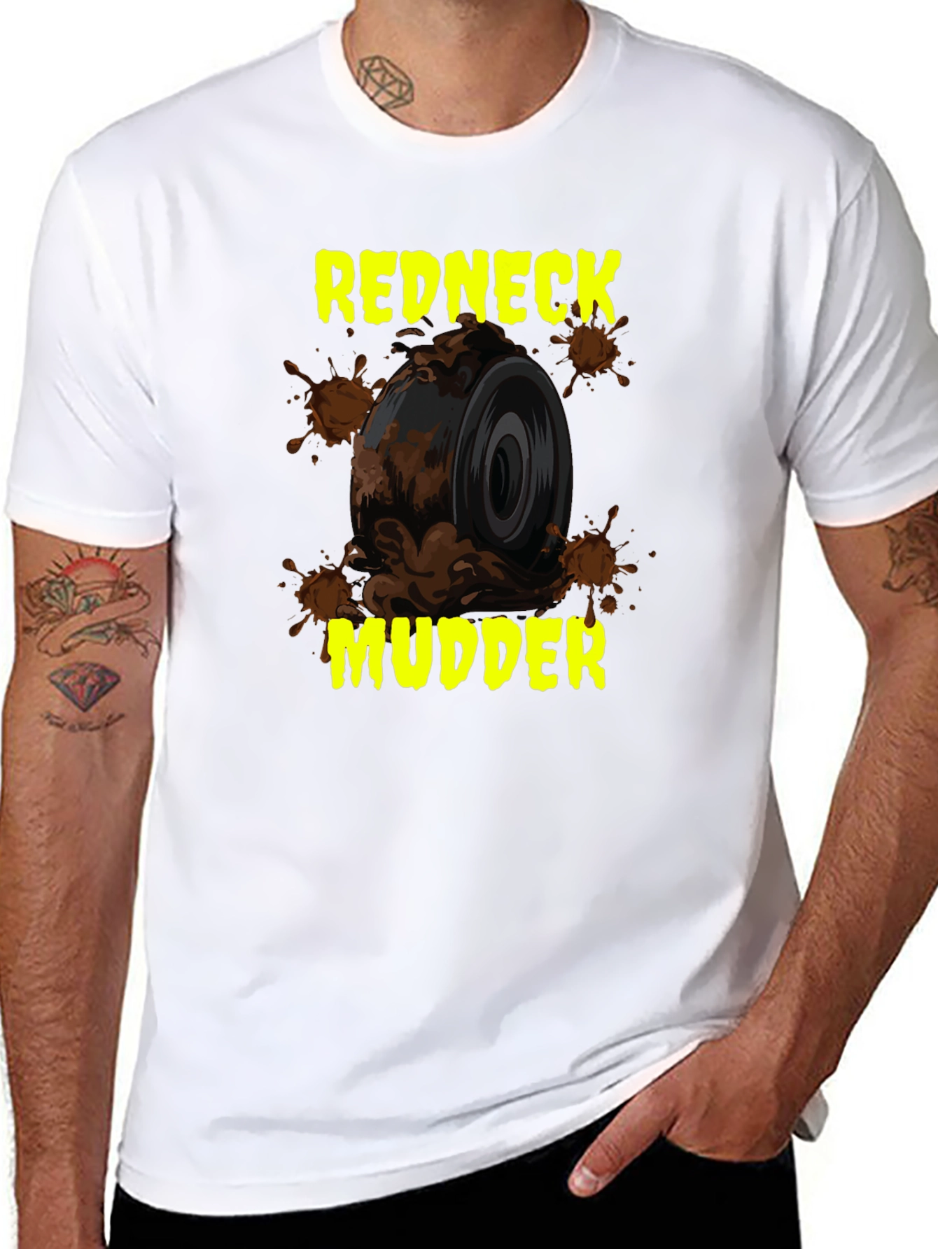 Black Redneck Mudder Graphic Tee view 8