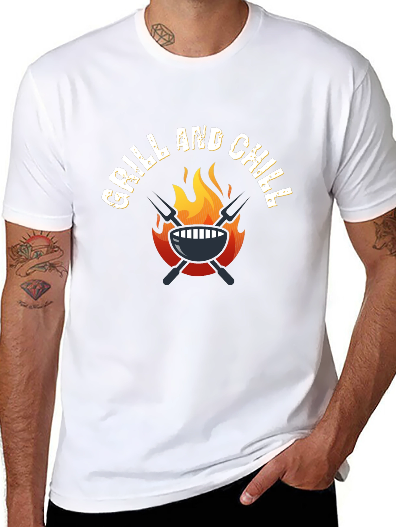Black Grill and Chill Black T-Shirt view 8