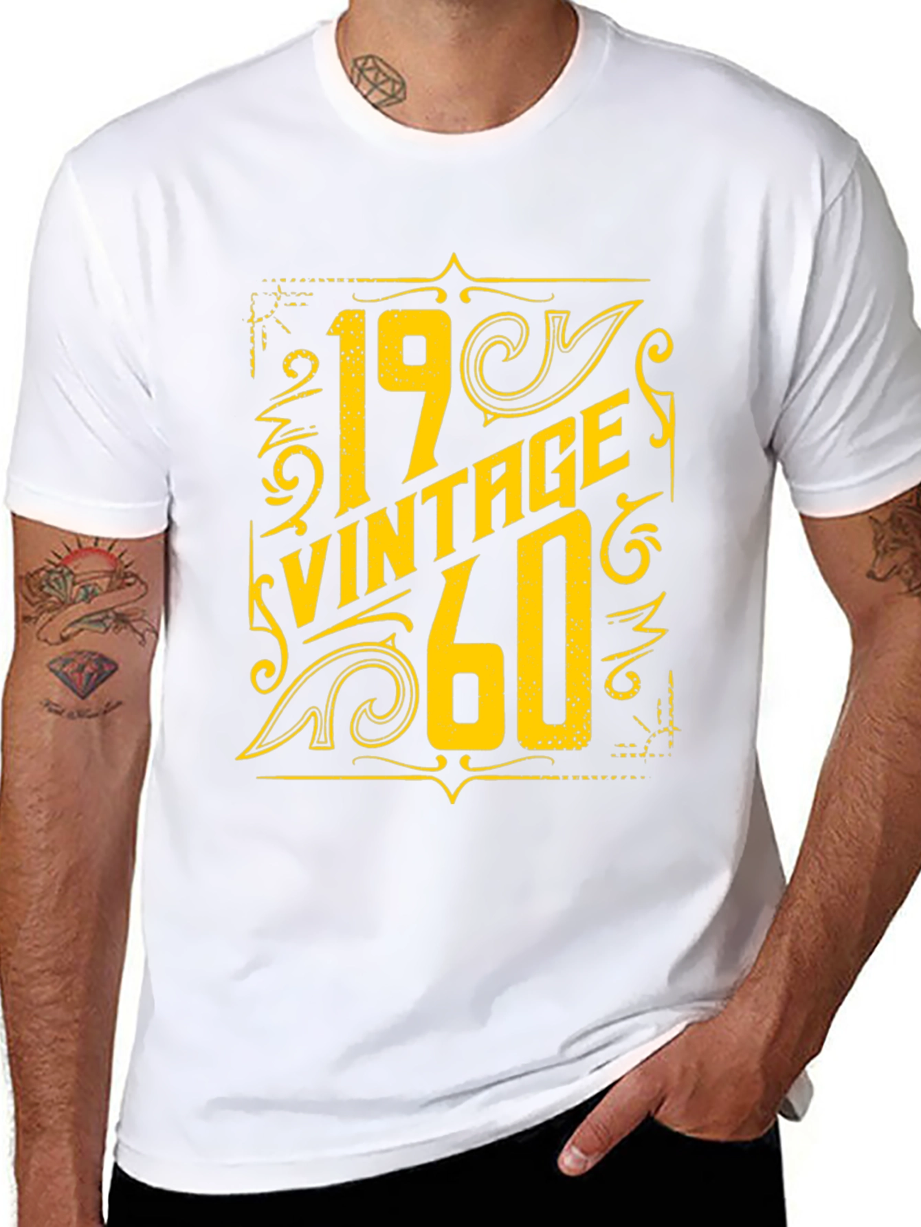 Black Vintage 1960 T-Shirt - Retro Birthday Gift Tee view 8