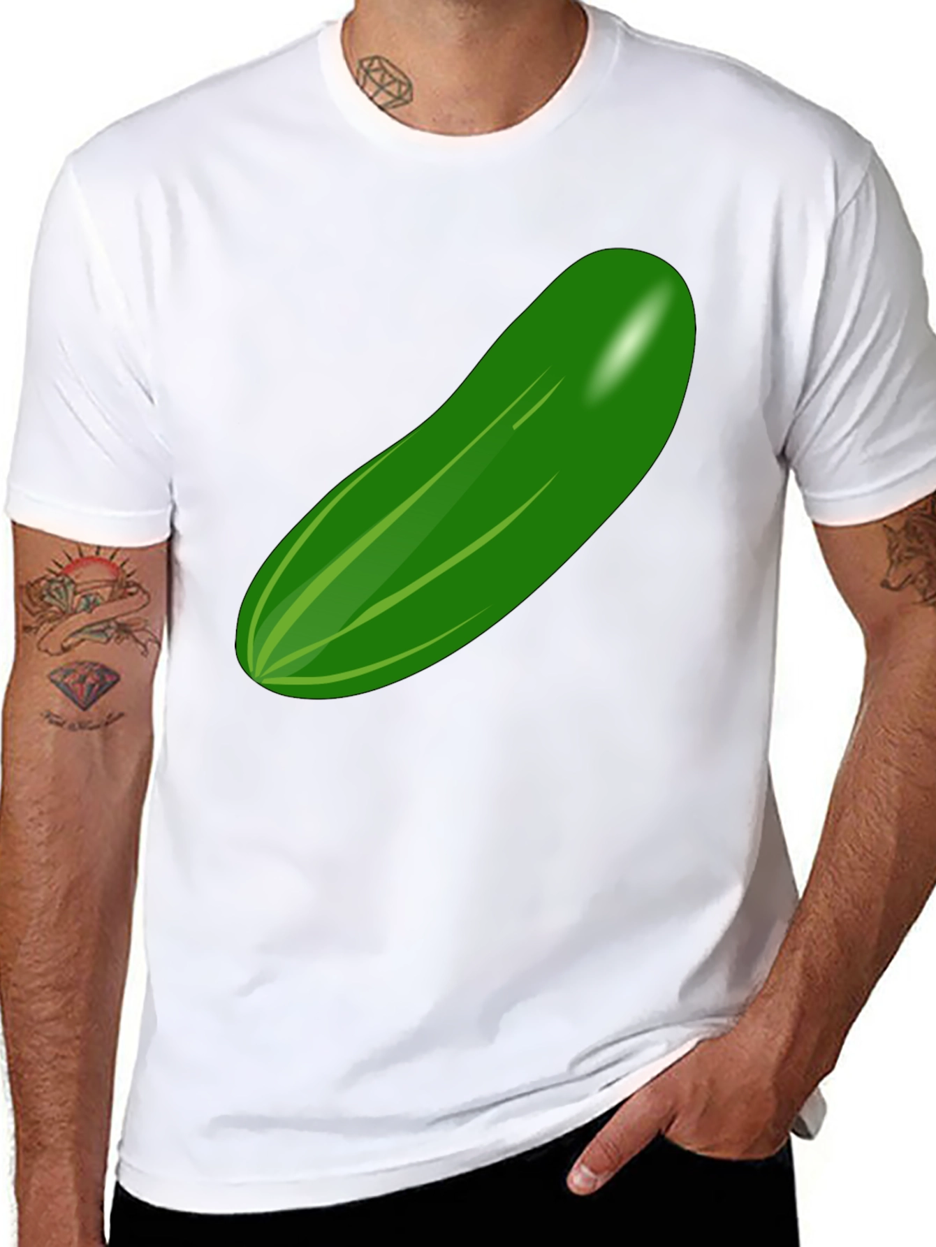 Black Cucumber Graphic T-Shirt - Quirky and Fun Design view 8