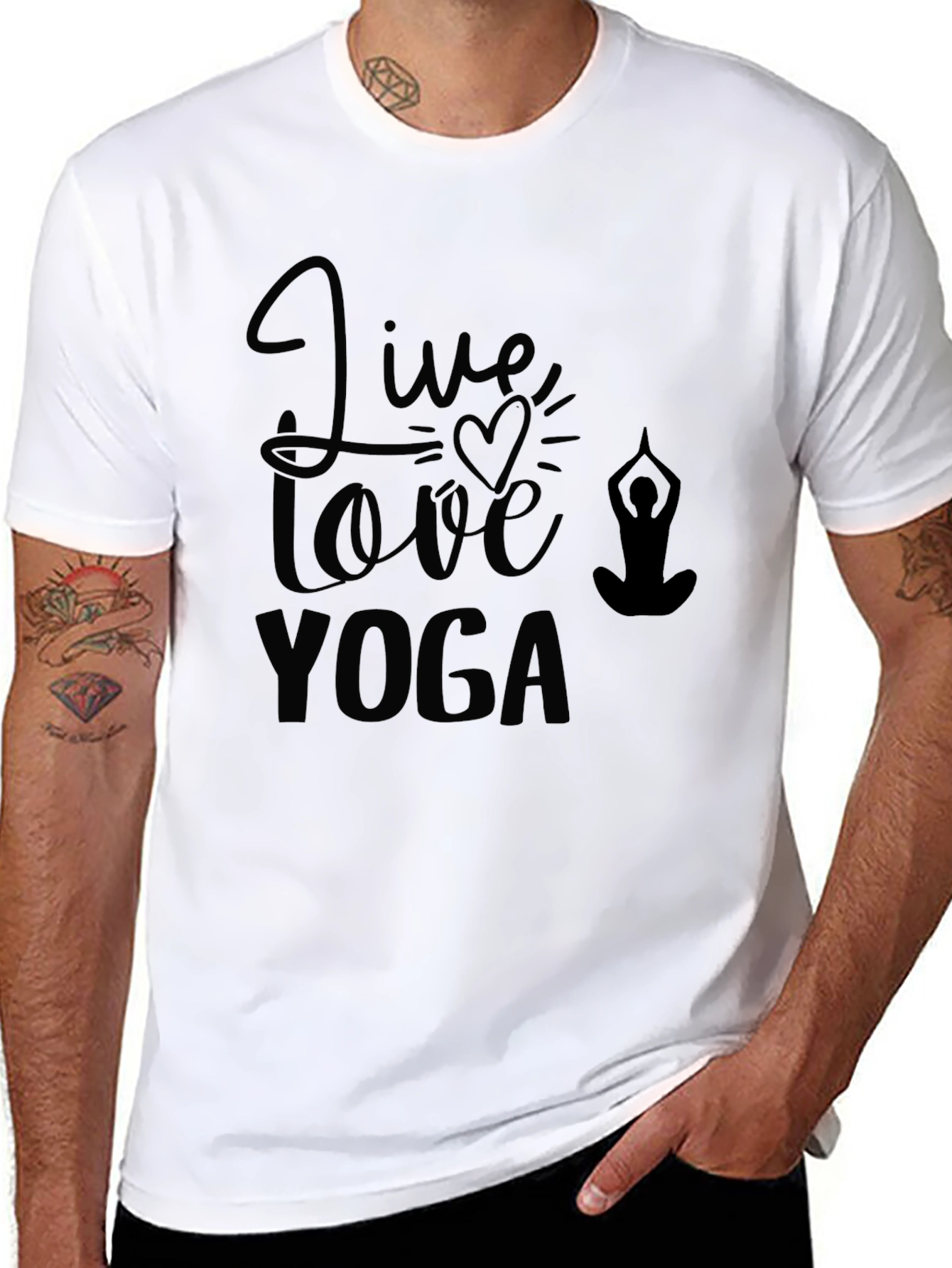 Black Live Love Yoga Graphic Tee - Stylish & Comfy view 8