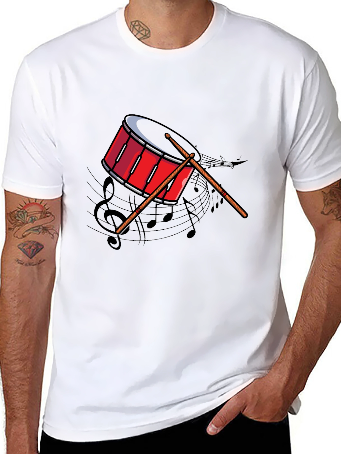 Drum Graphic Tee - Music Lover's T-Shirt - 8