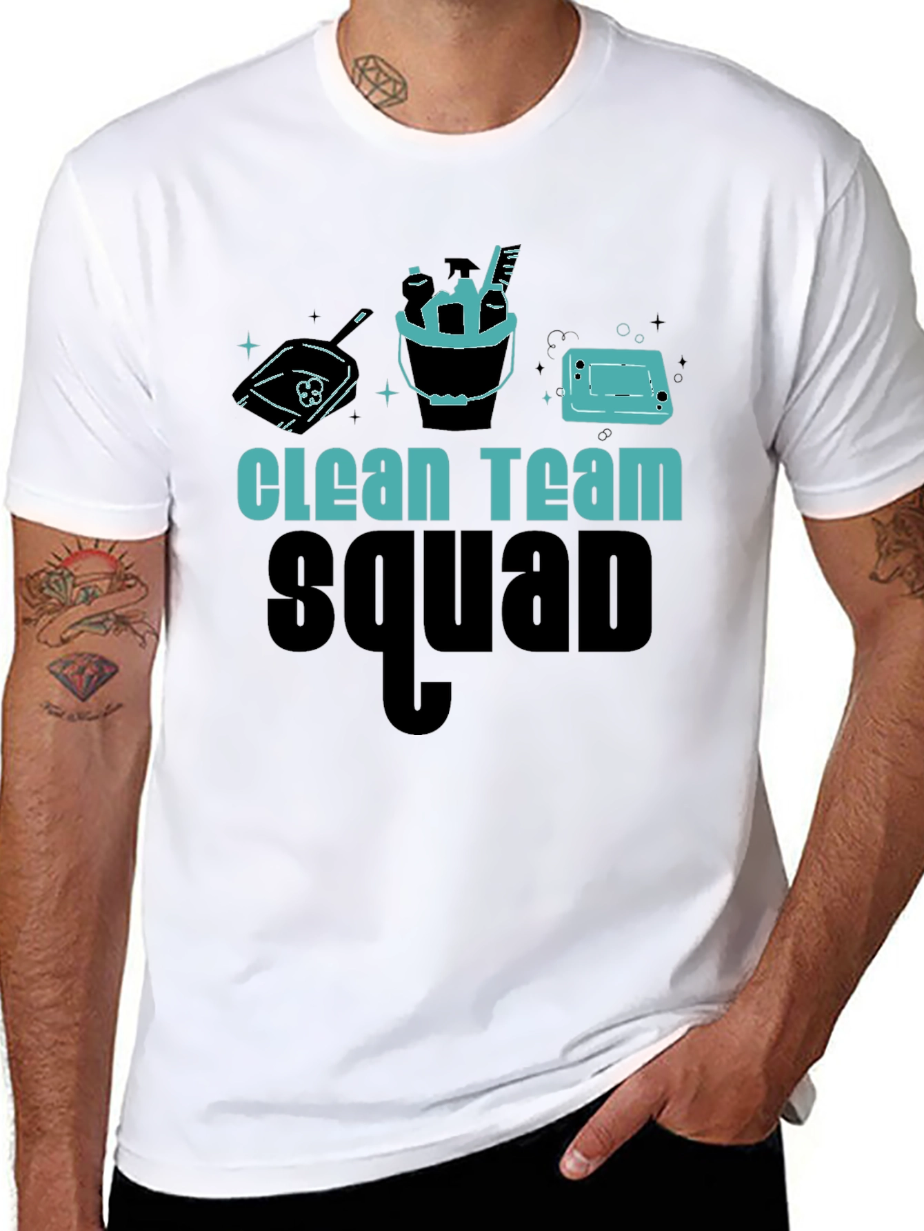 Clean Team Squad Black T-Shirt - 8