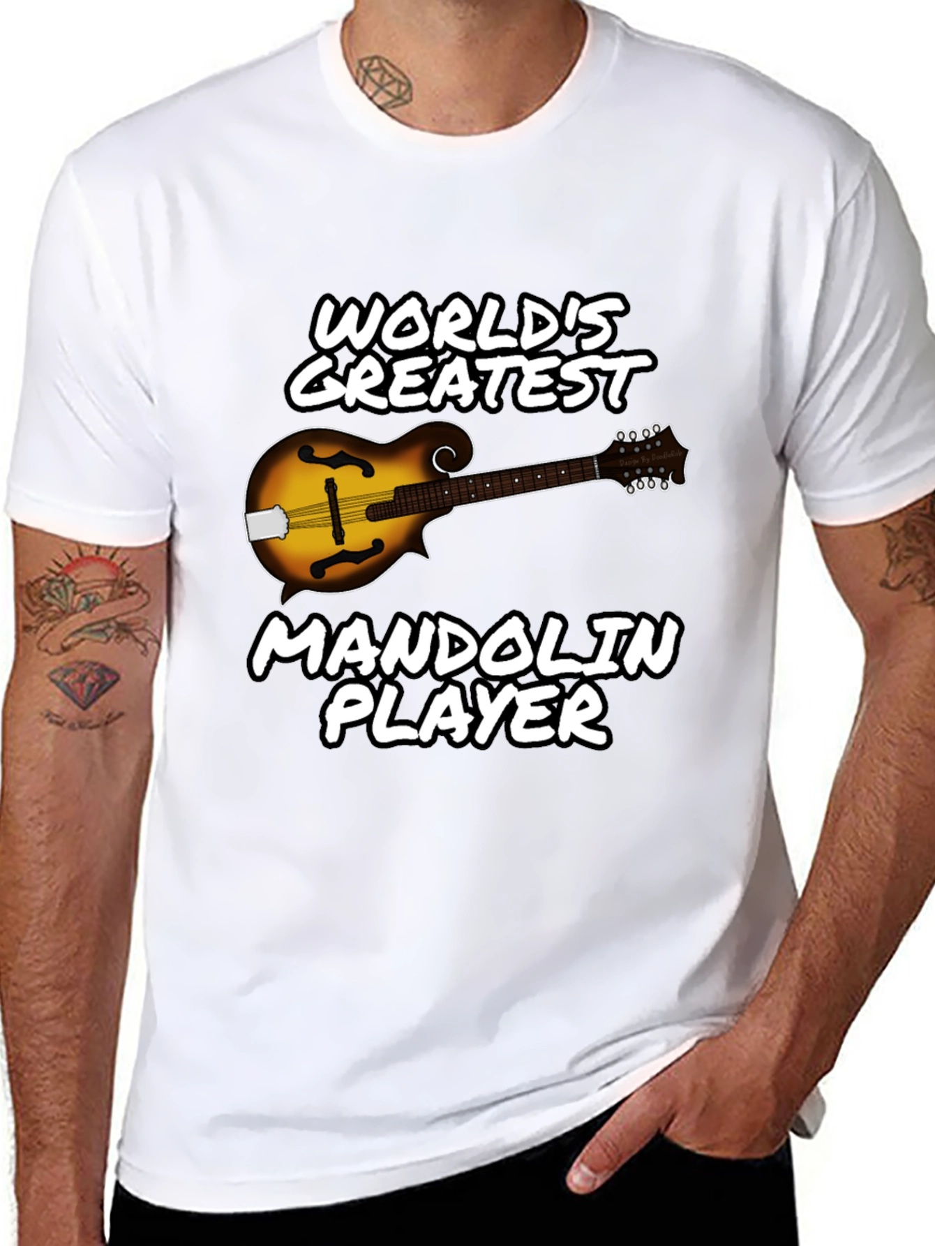 Black World's Greatest Mandolin Player T-Shirt view 8