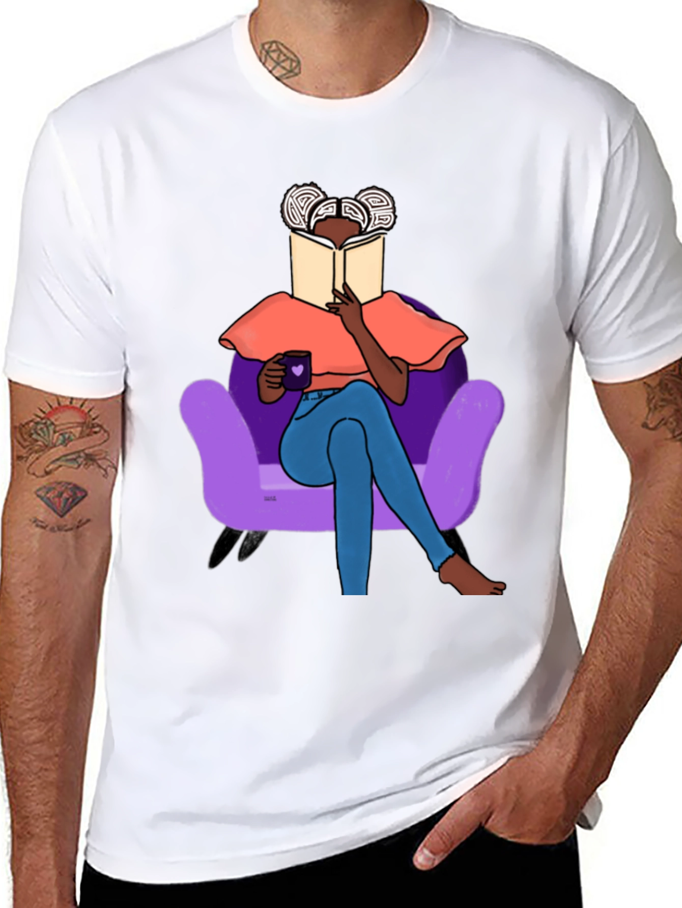 Black Cozy Reading T-Shirt - Book Lover's Tee view 8