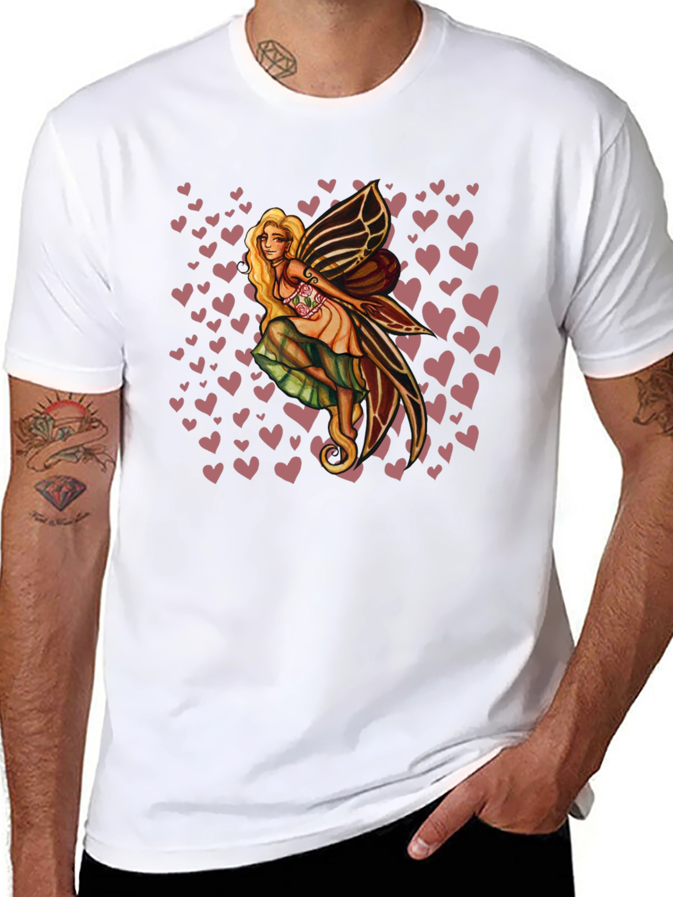 Black Fairy Heart Tee - Black Graphic T-Shirt view 8