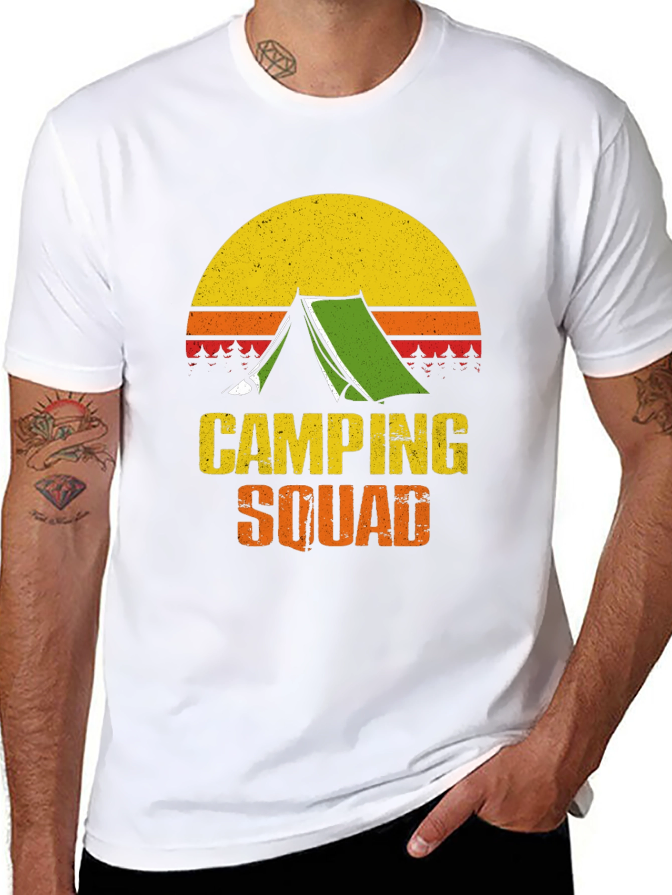 Black Camping Squad T-Shirt - Outdoor Adventure Tee view 8