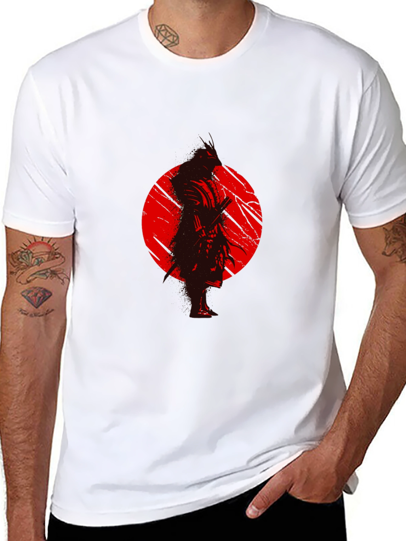 Black Samurai Graphic T-Shirt - Black view 8