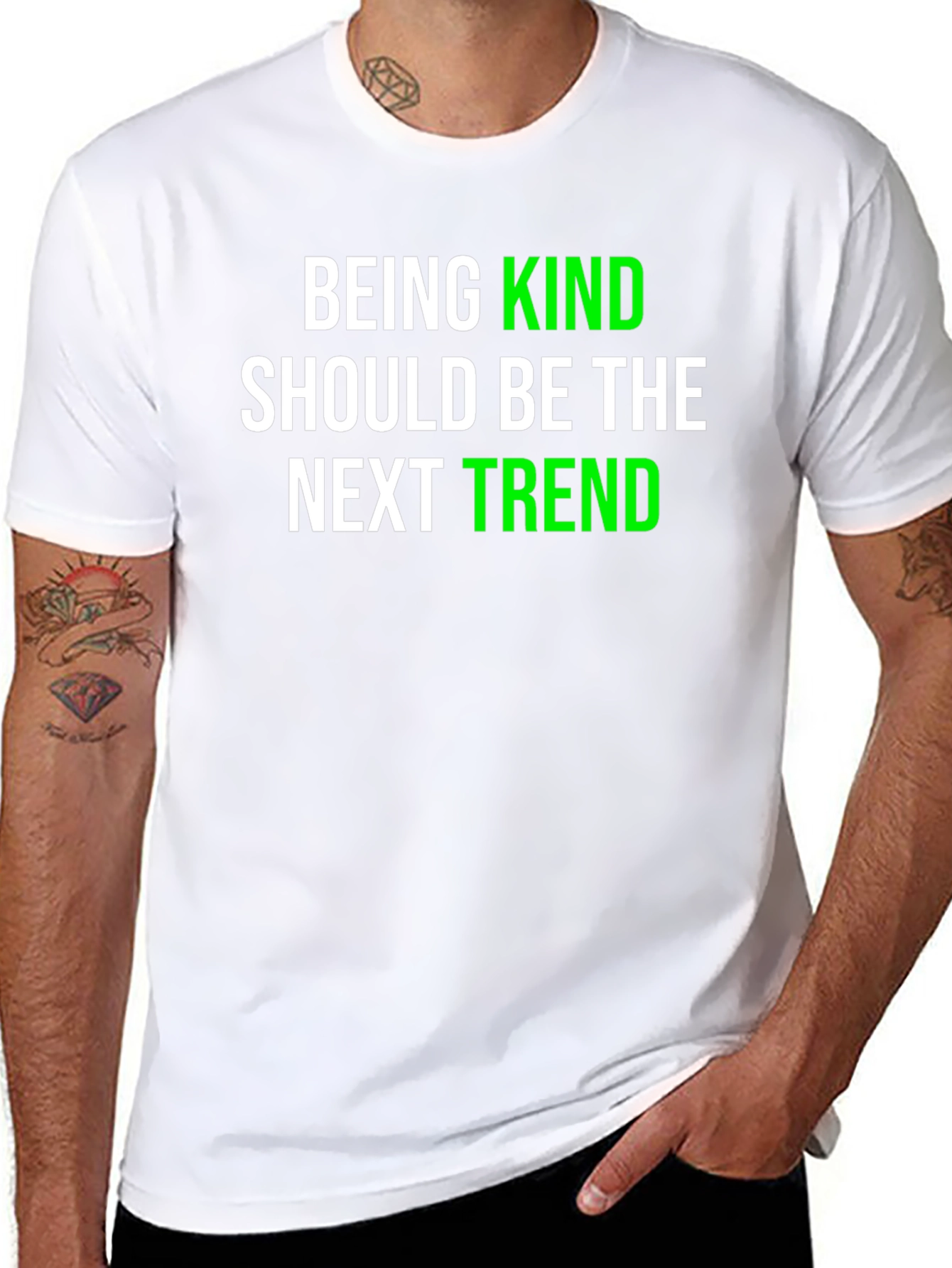 Black Kindness Trend Graphic Tee - Black view 8