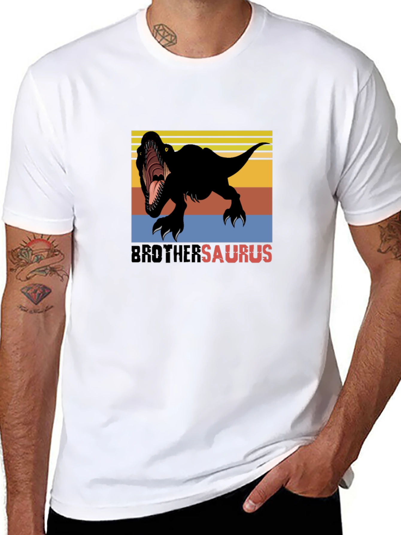 Black BrotherSaurus Dinosaur T-Shirt - Black view 8