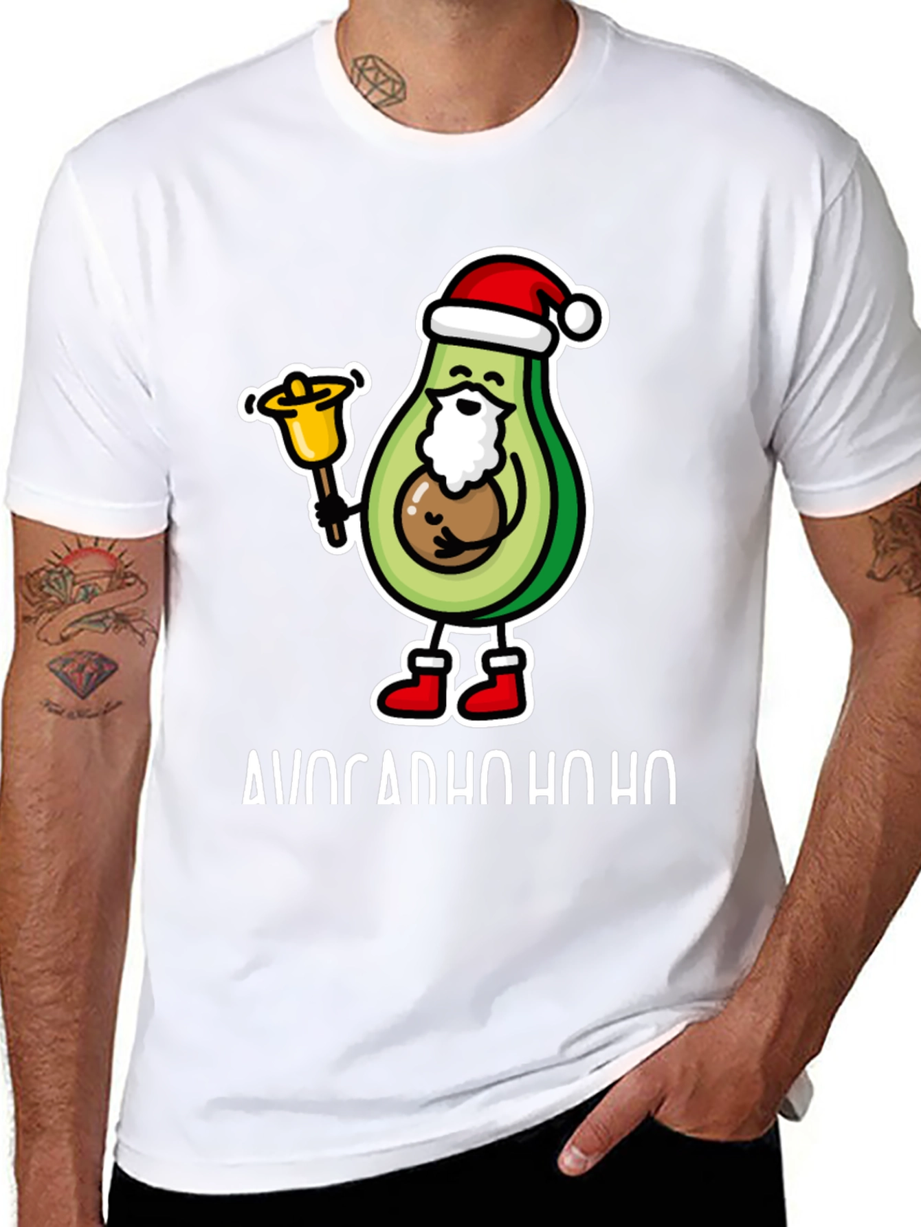 Avocado Ho Ho Ho Christmas T-Shirt - 8
