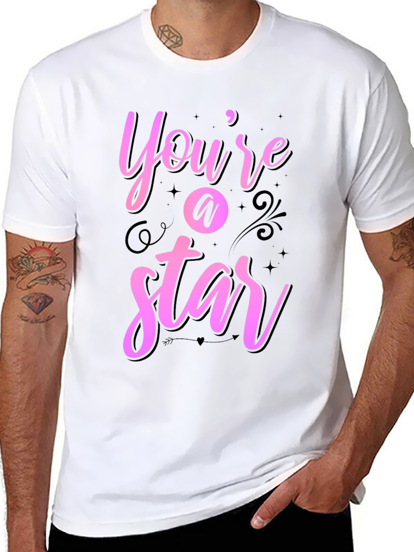Black You're A Star Graphic Tee - Black Casual Shirt view 8