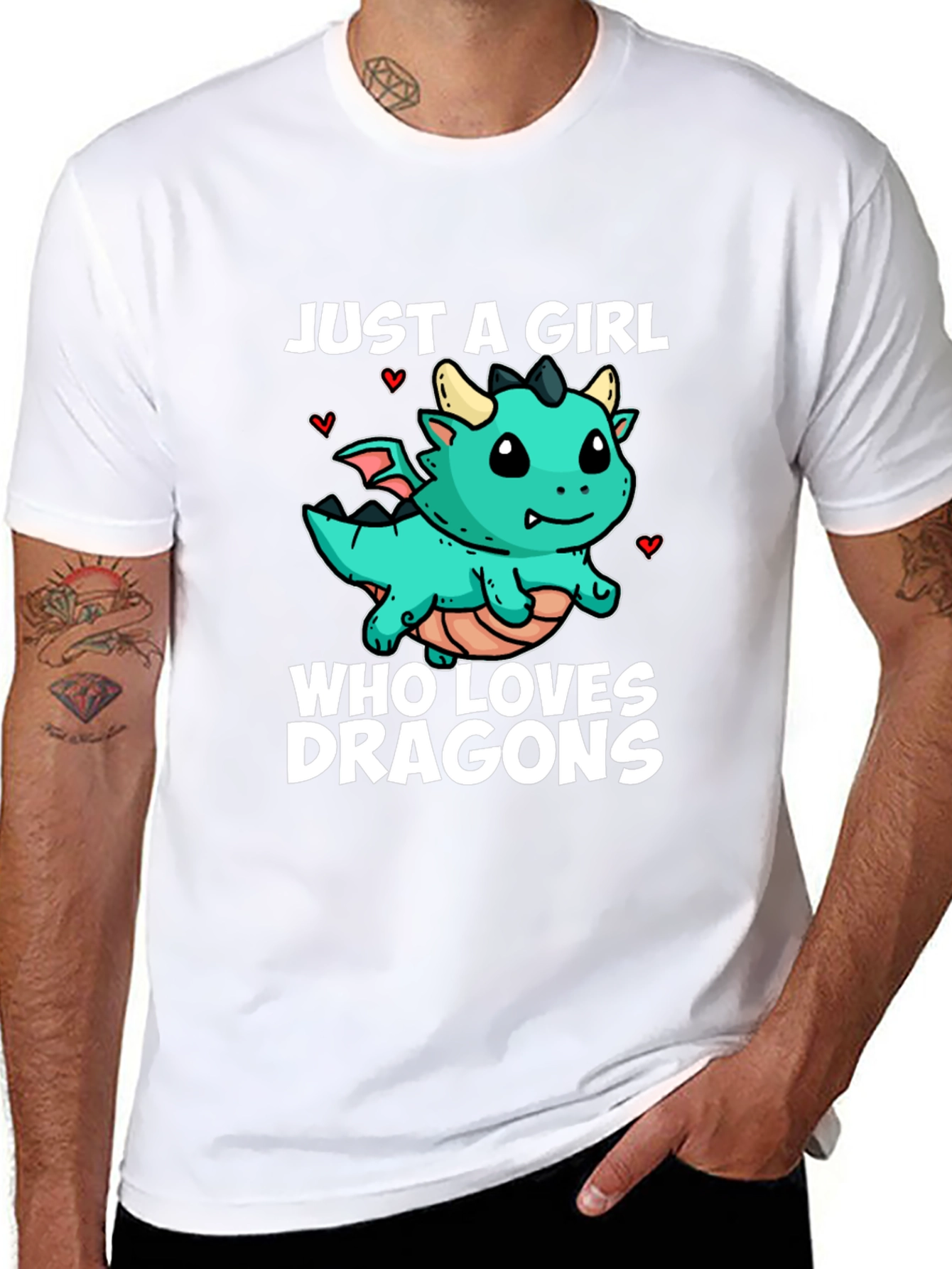 Black Girl Dragon Lover Black T-Shirt view 8