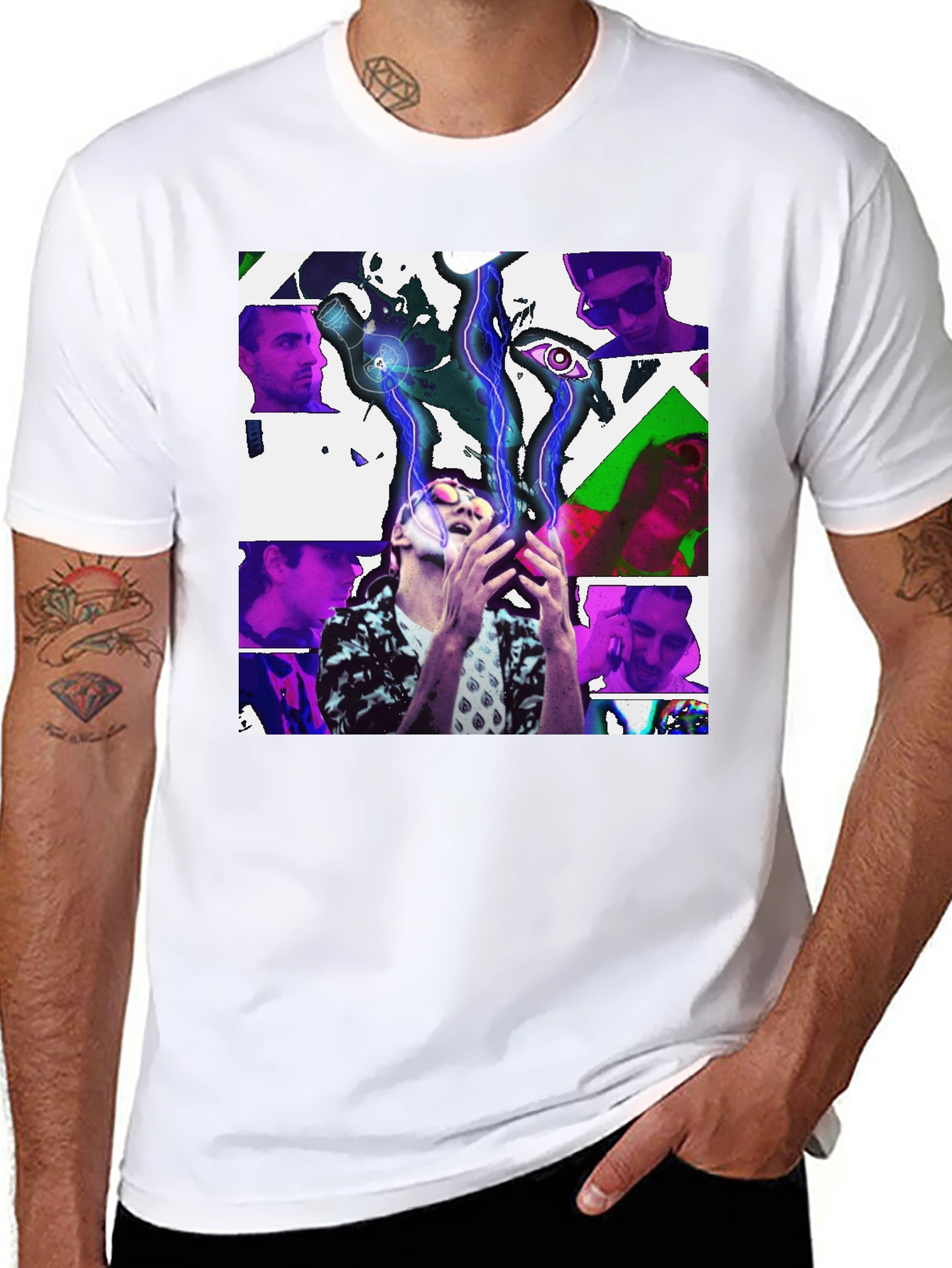 Black Abstract Art Print Black T-Shirt view 8