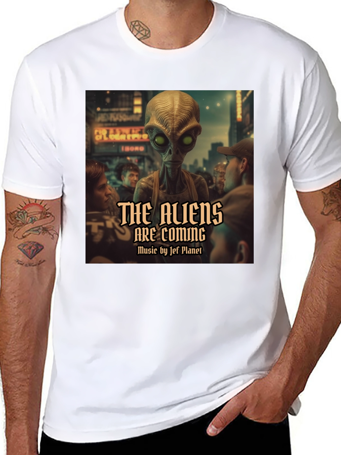Black The Aliens Are Coming Graphic T-Shirt view 8