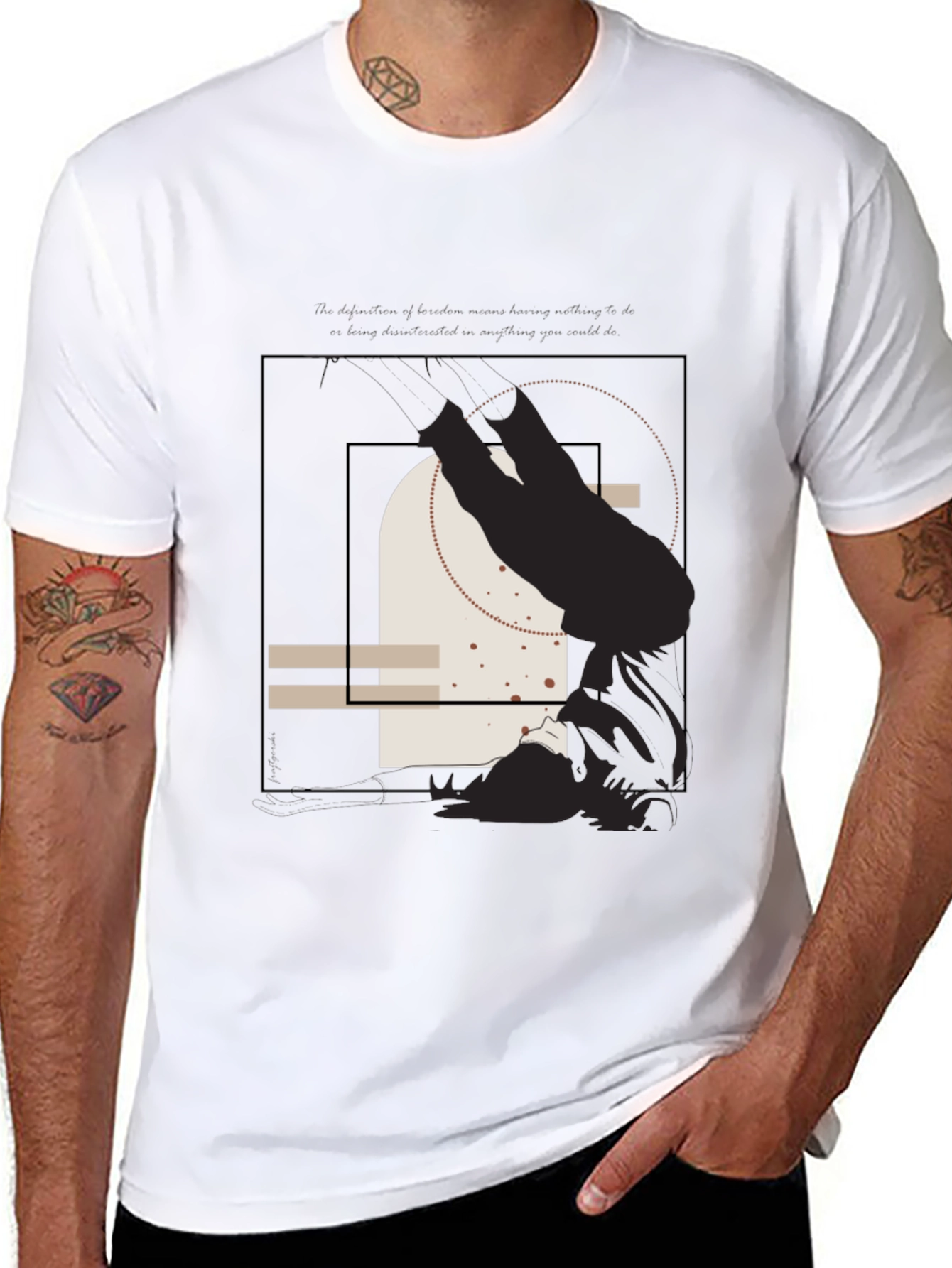 Black Abstract Graphic Print Black T-Shirt view 8