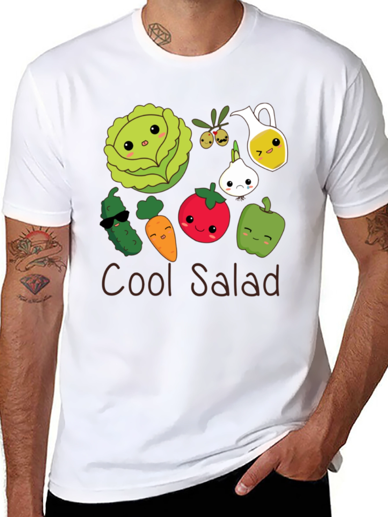 Cool Salad Graphic Tee - Unisex Black T-Shirt - 8