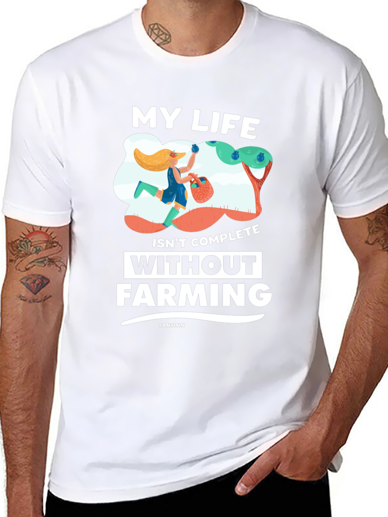 Black Farming Life T-Shirt - Gardener Gift view 8