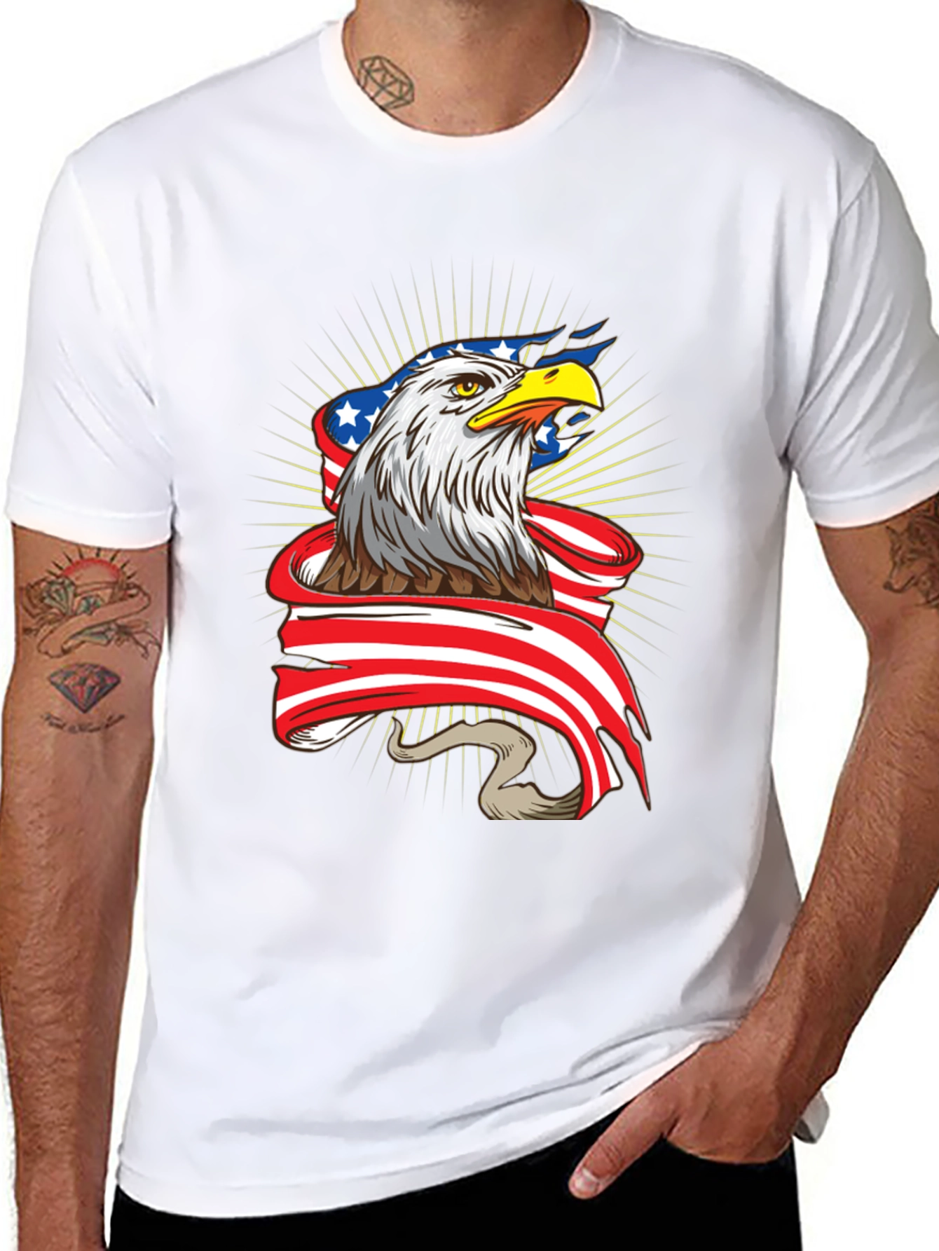 American Eagle Graphic Tee - Patriotic T-Shirt - 8