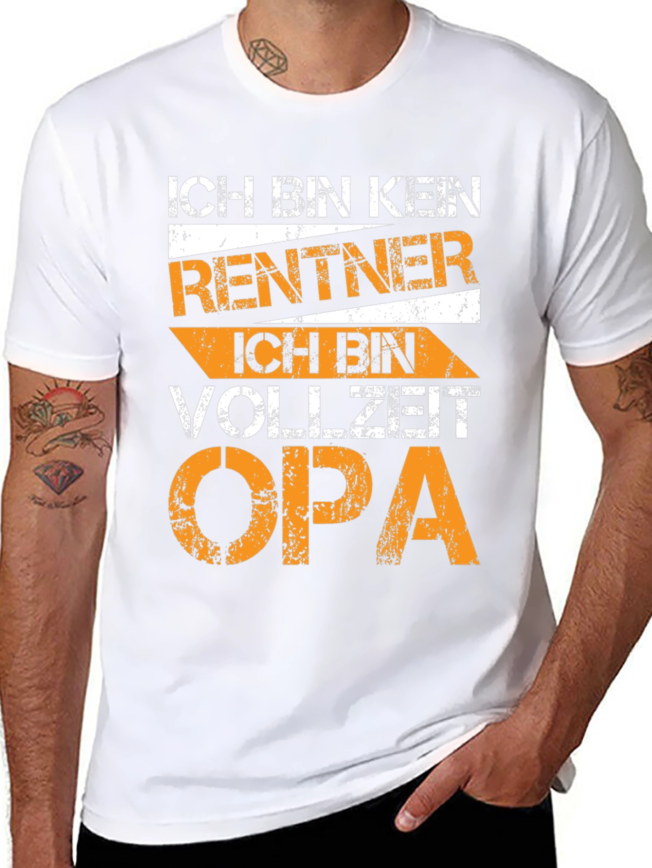 Black Funny German Grandpa T-Shirt - Full-Time Opa view 8