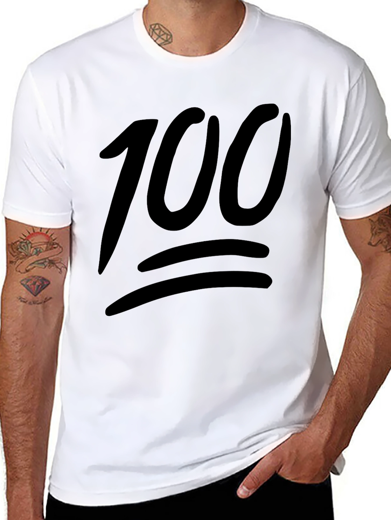 Black 100 Emoji Black T-Shirt - Express Yourself view 8