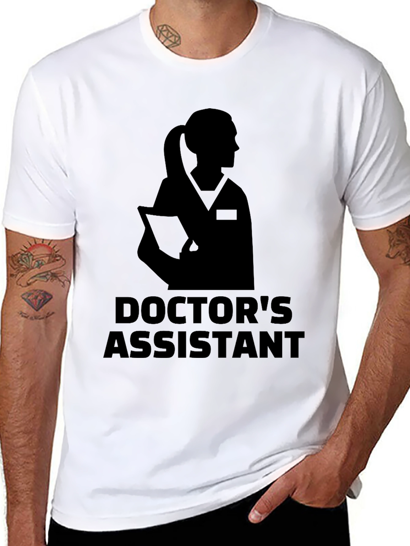 Black Doctor's Assistant Graphic T-Shirt view 8