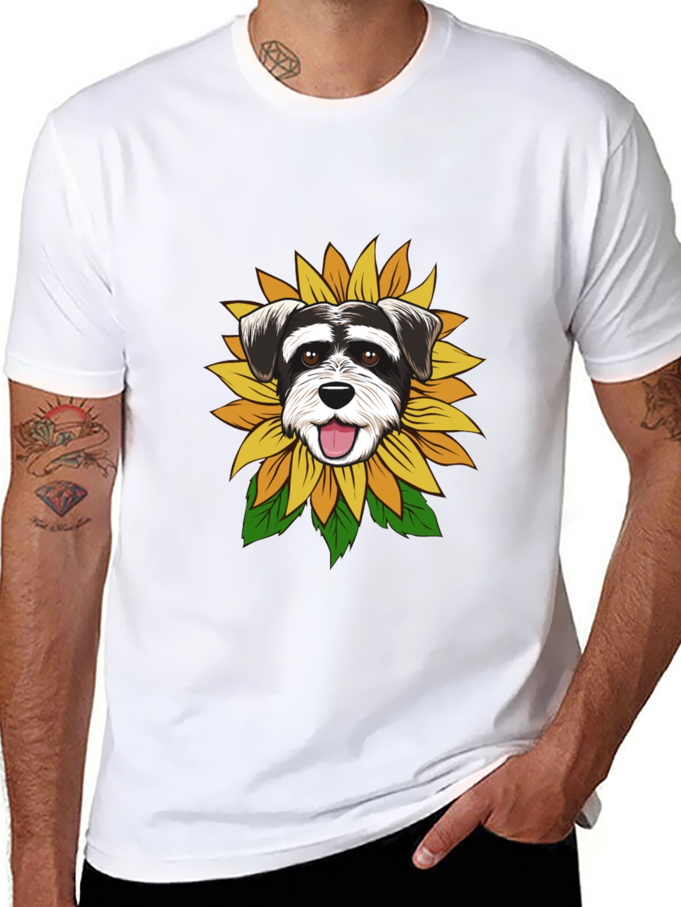 Black Dog Sunflower Graphic Tee - Black view 8