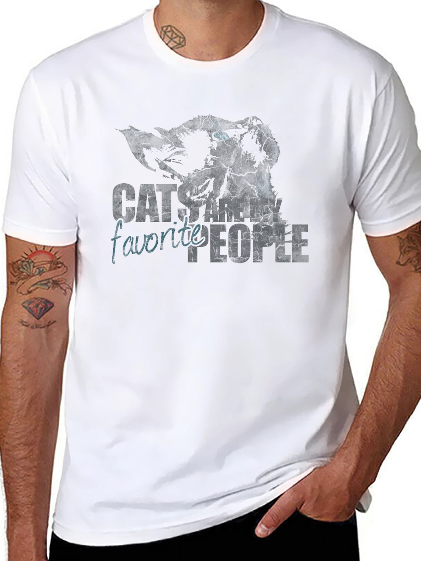 Black Cats Are My Favorite People Black Graphic Tee view 8