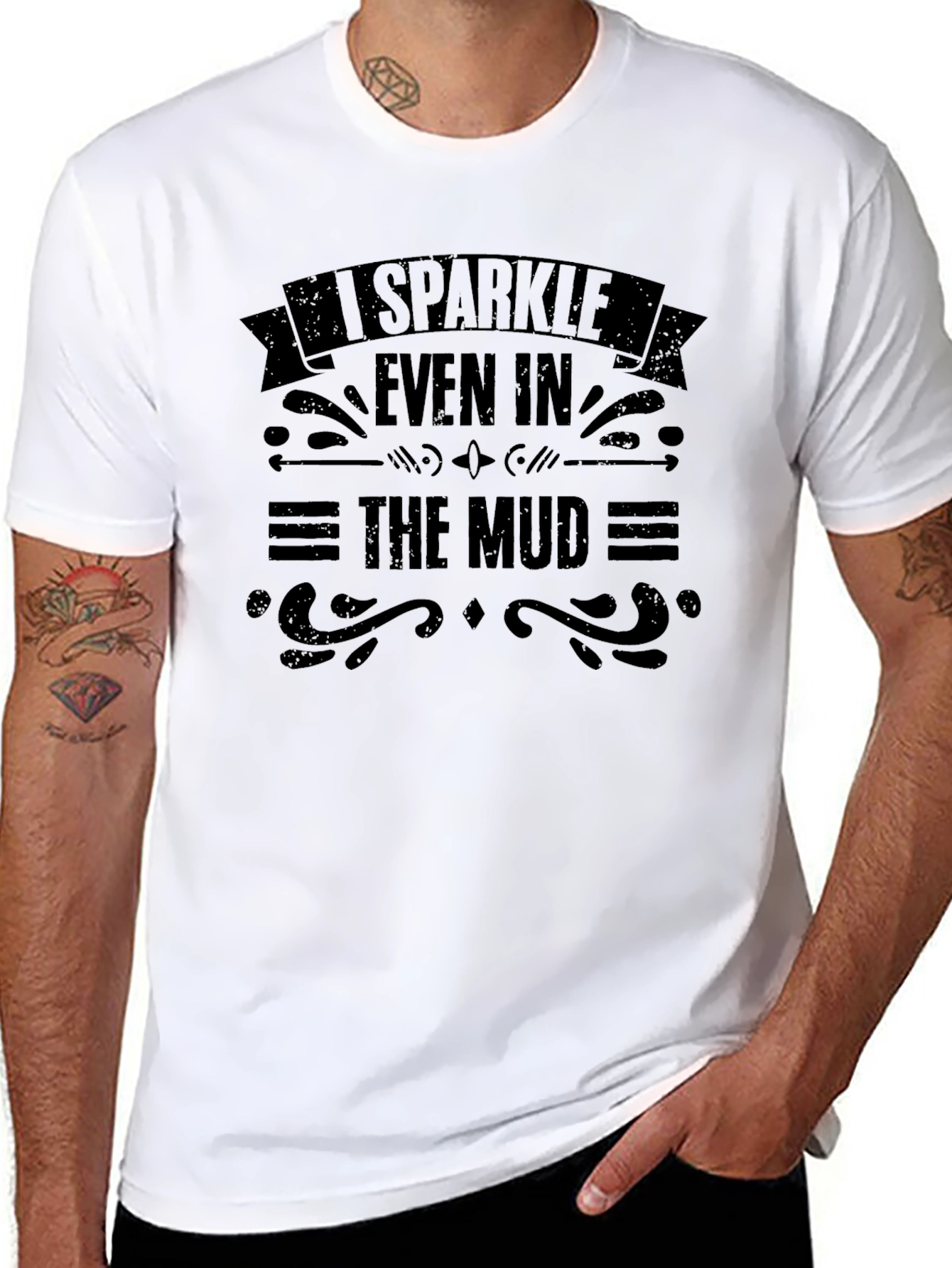 Black I Sparkle Even In The Mud Graphic T-Shirt view 8
